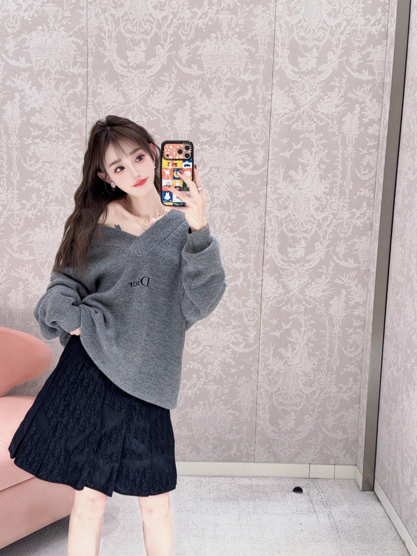 2026 Women’s CD Pleated Mini Skirt (DD106)