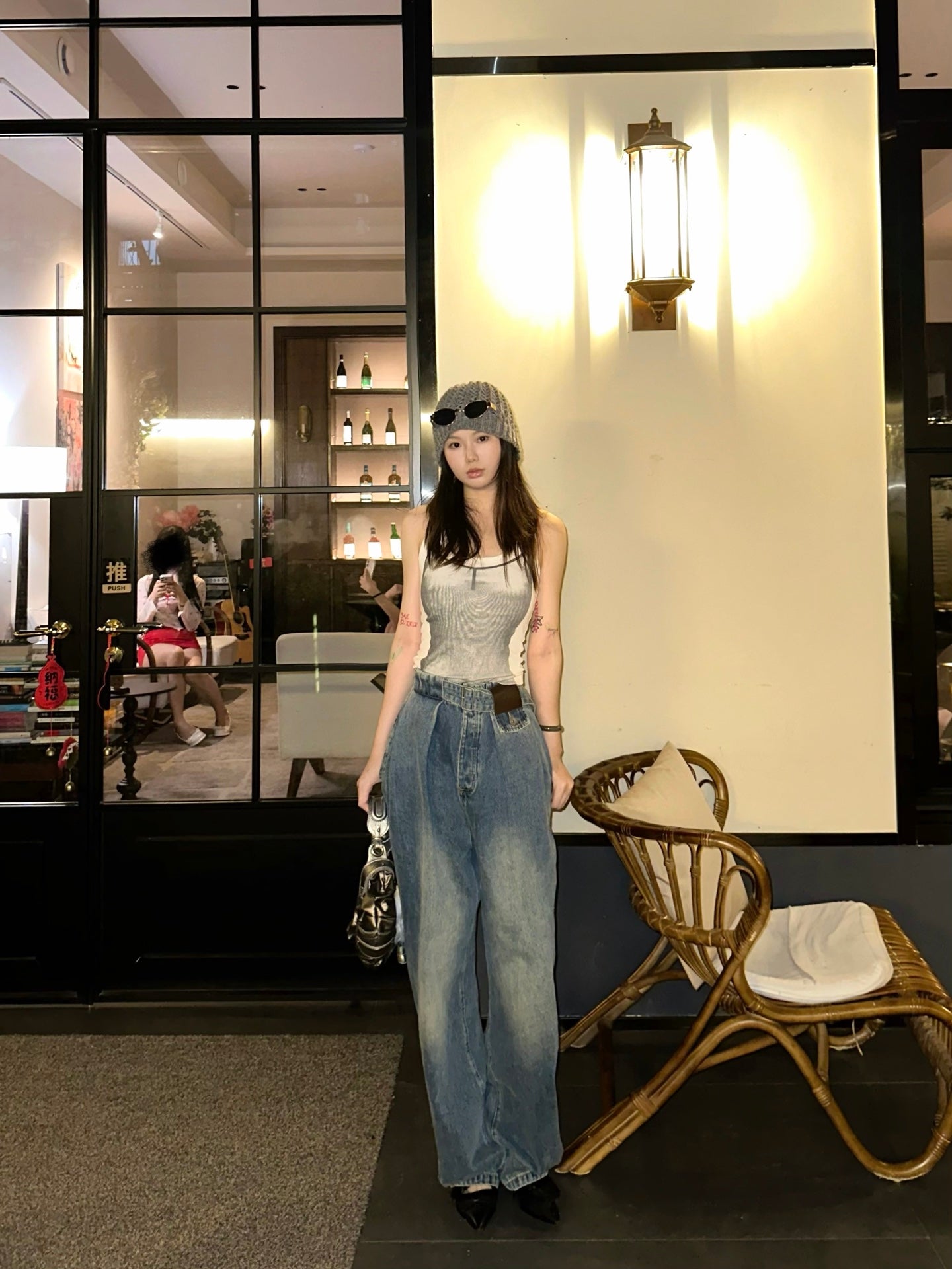 2026 Women’s Way Leather Patch Jeans (EE408)