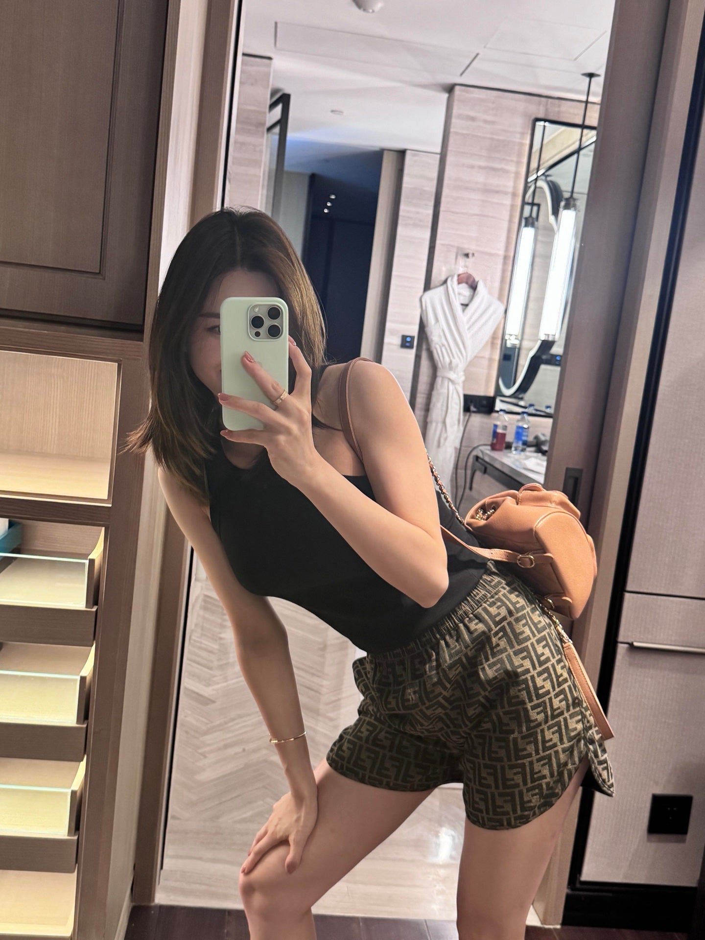 2026 Women’s FF All-over Print Casual Shorts (DD134)