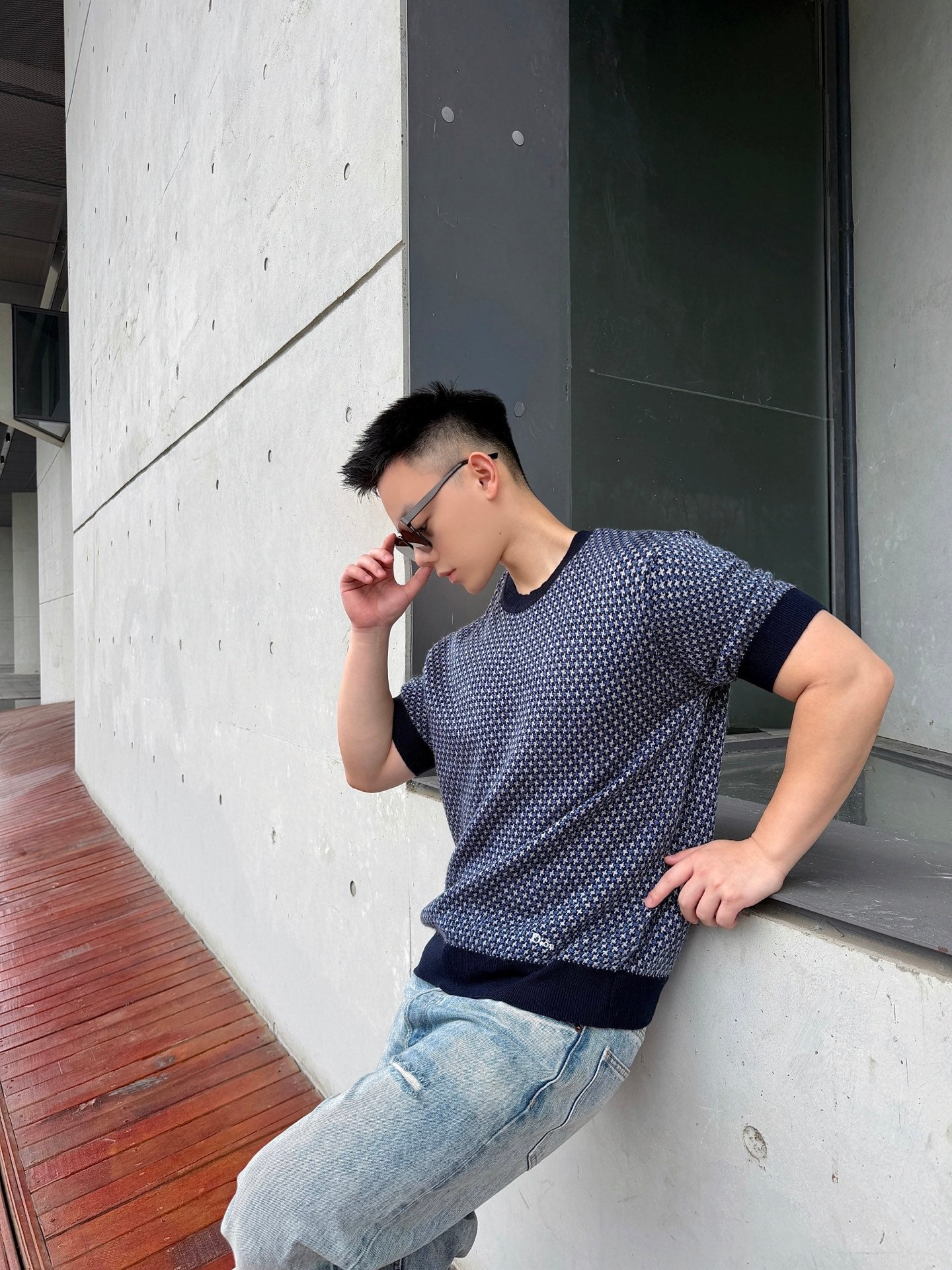 2026 New Arrival CD Jacquard Embroidered Short-Sleeved Jumper (AA589-A75)