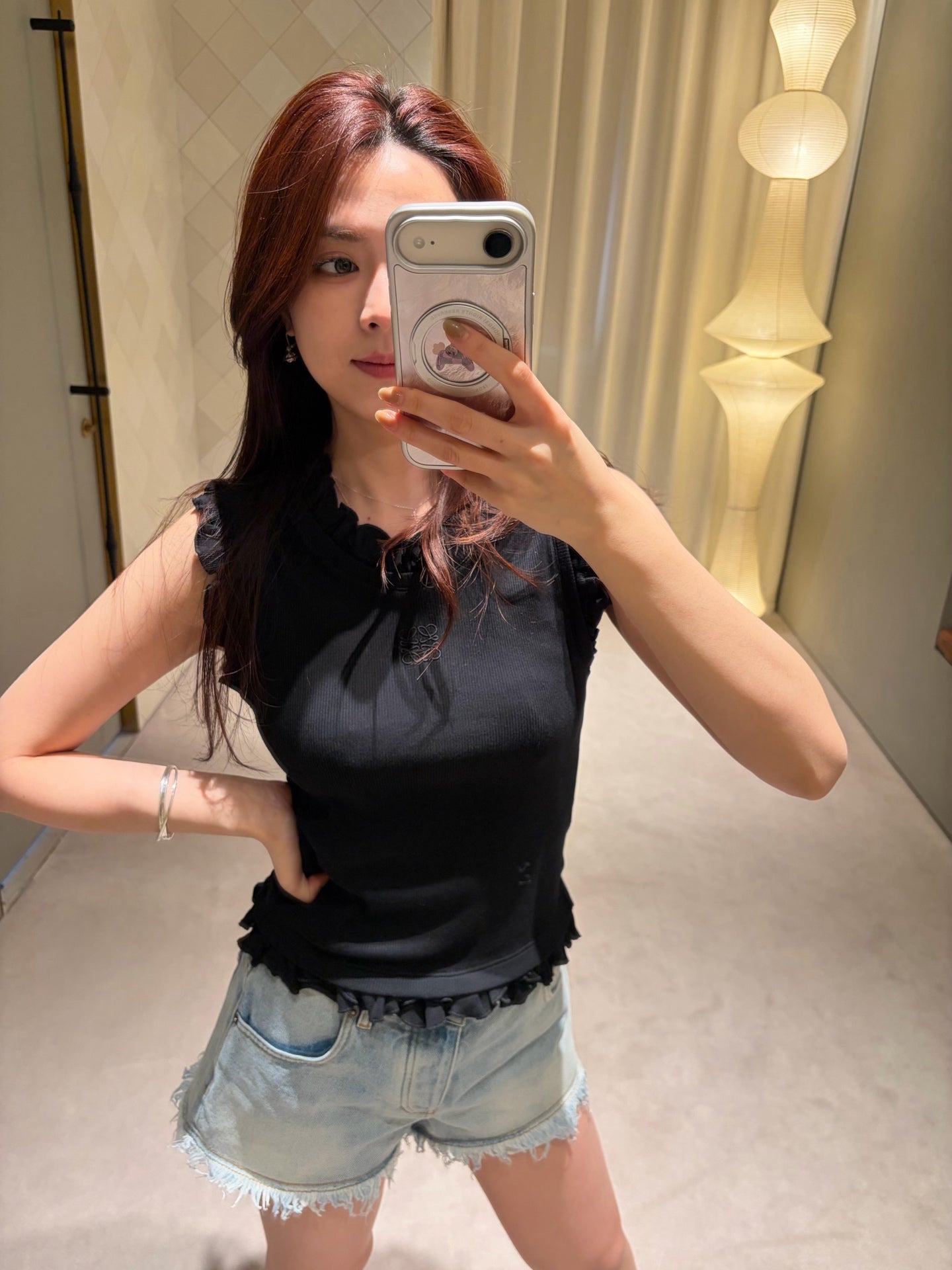 2026 Women’s Way Embroidered Ruffle Tank Top (DD129)
