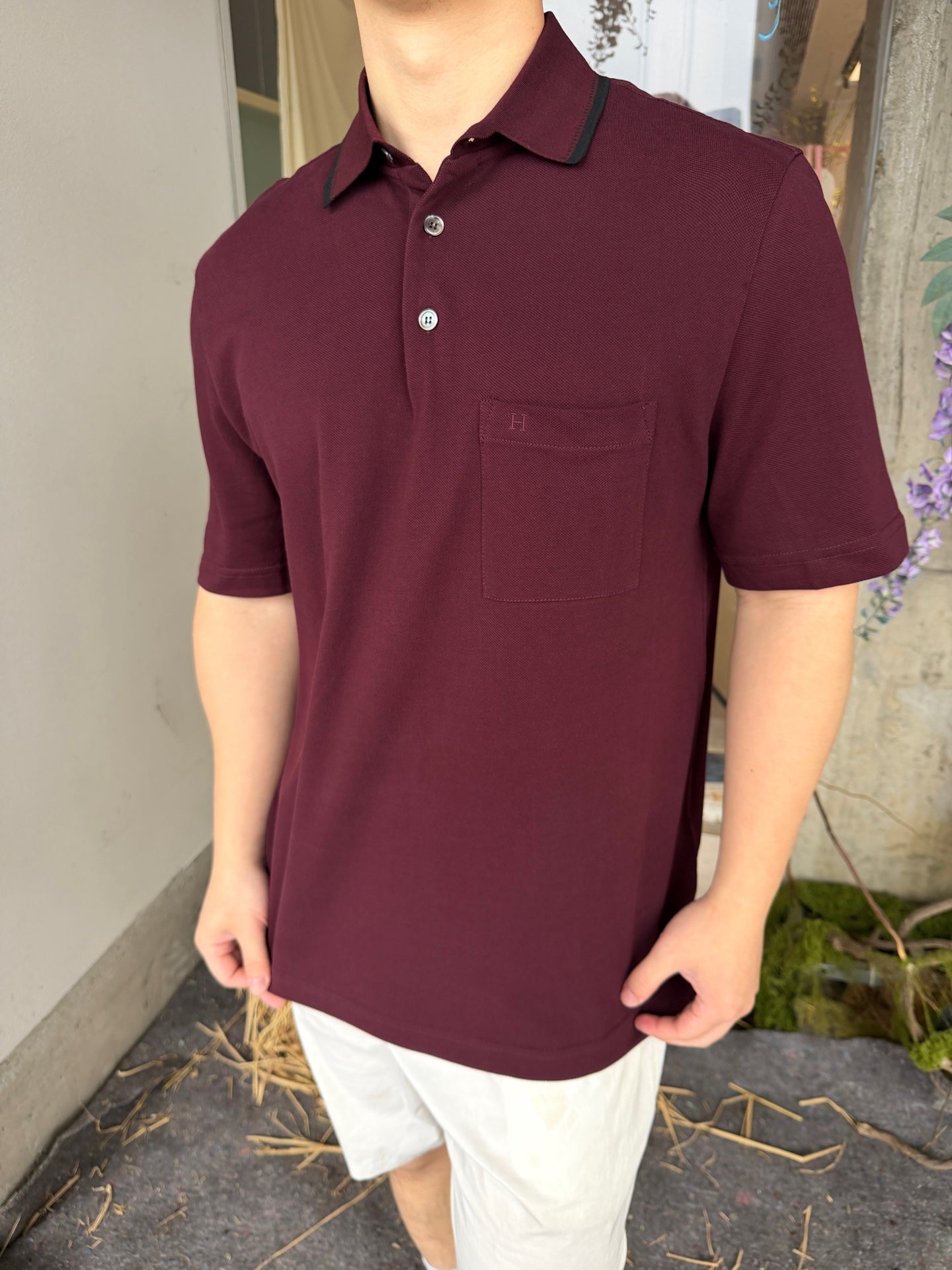2026 New Saint L Poloshirt mit gestickten Streifen (MM025-A55)