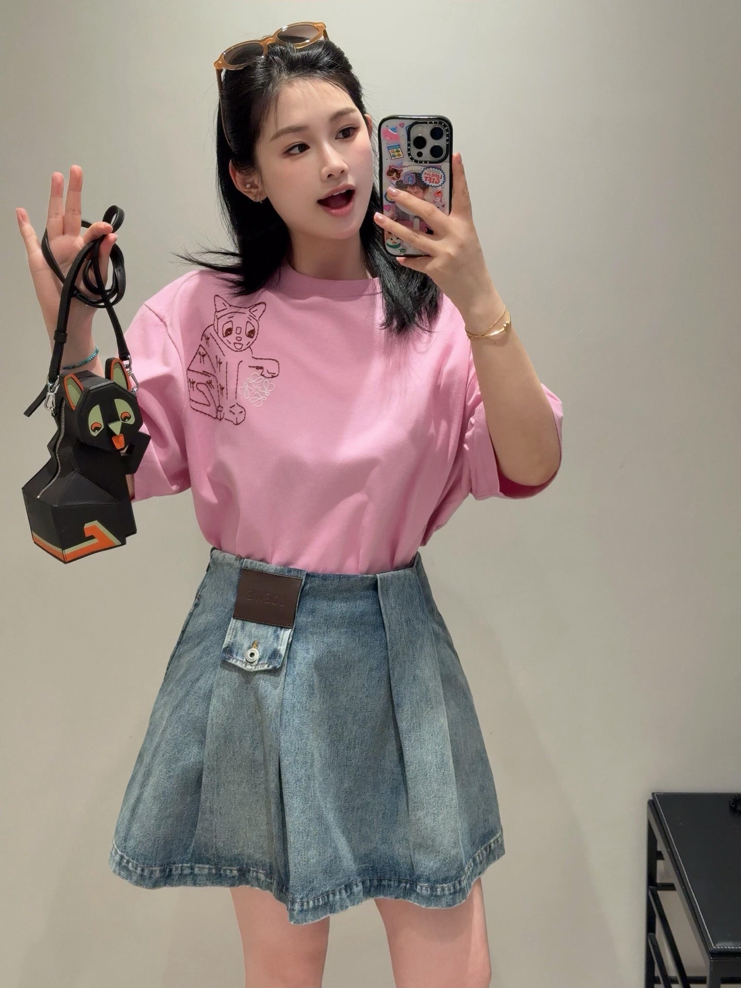 2026 Women’s Way Leather Denim Mini Skirt (EE417)