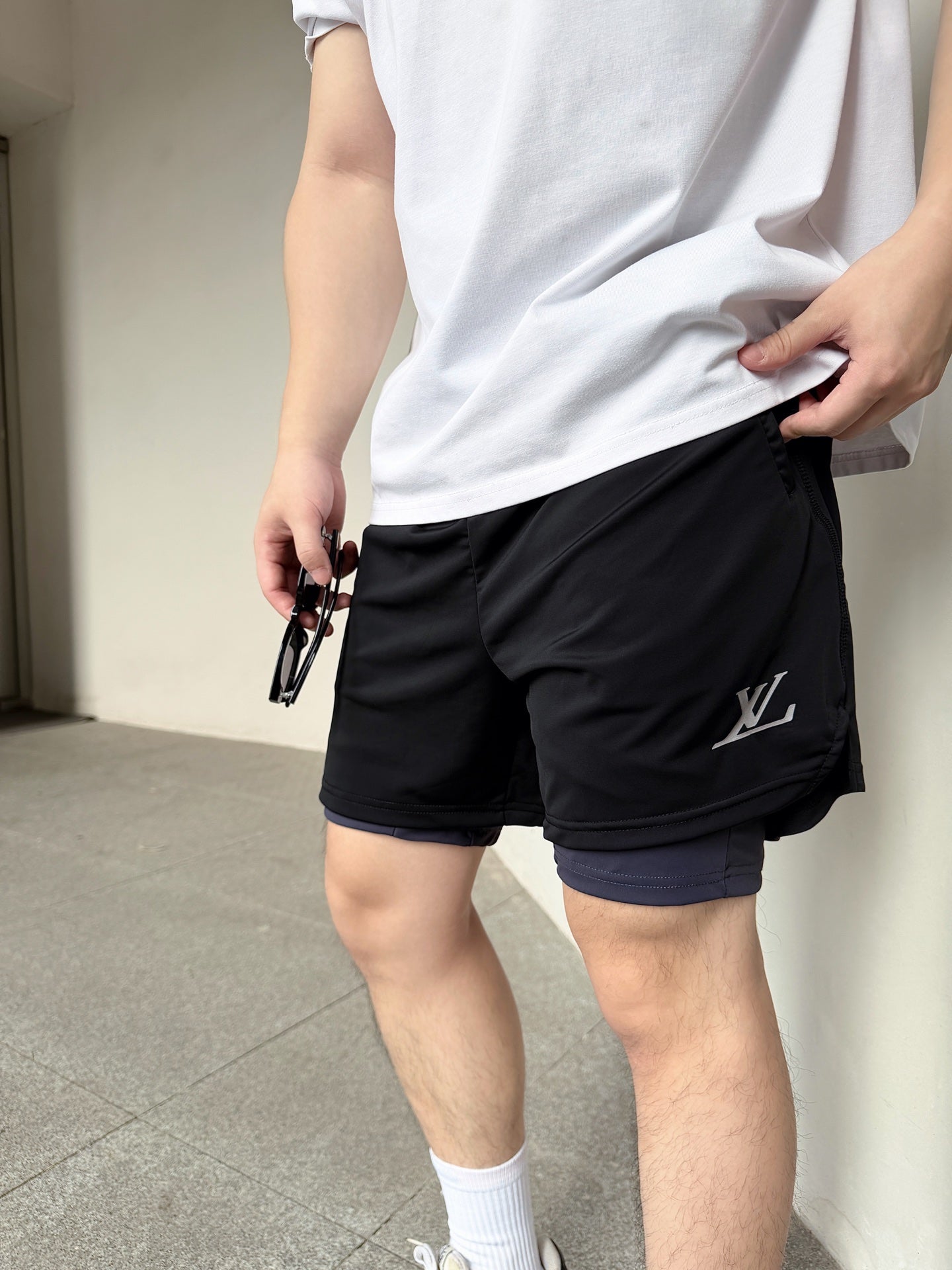 2026 New LY Logo Double-Layer Athletic Shorts (BB807-A65)