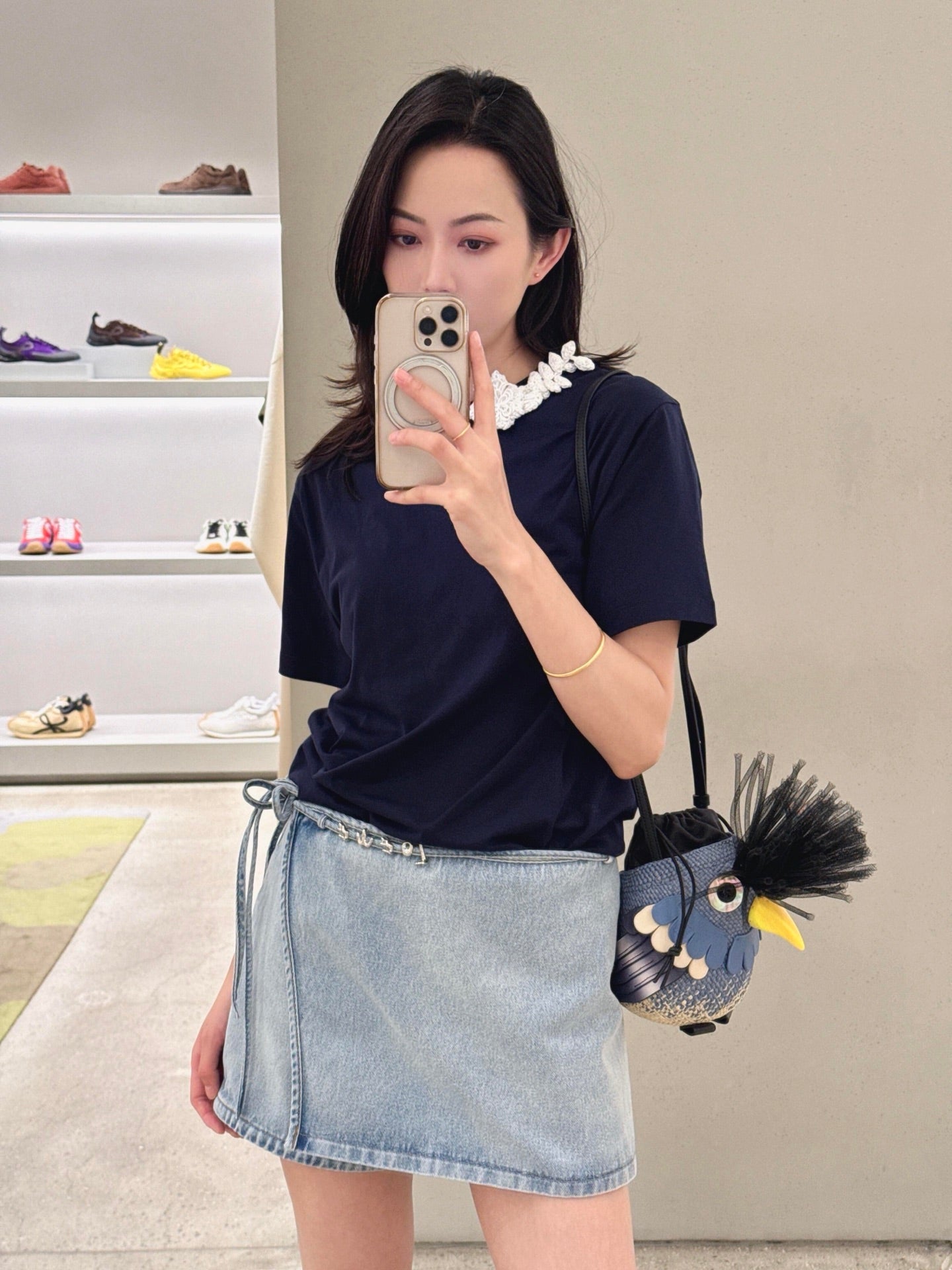 2026 Women's Way Letter Metal Denim Short Skirt (FF792)