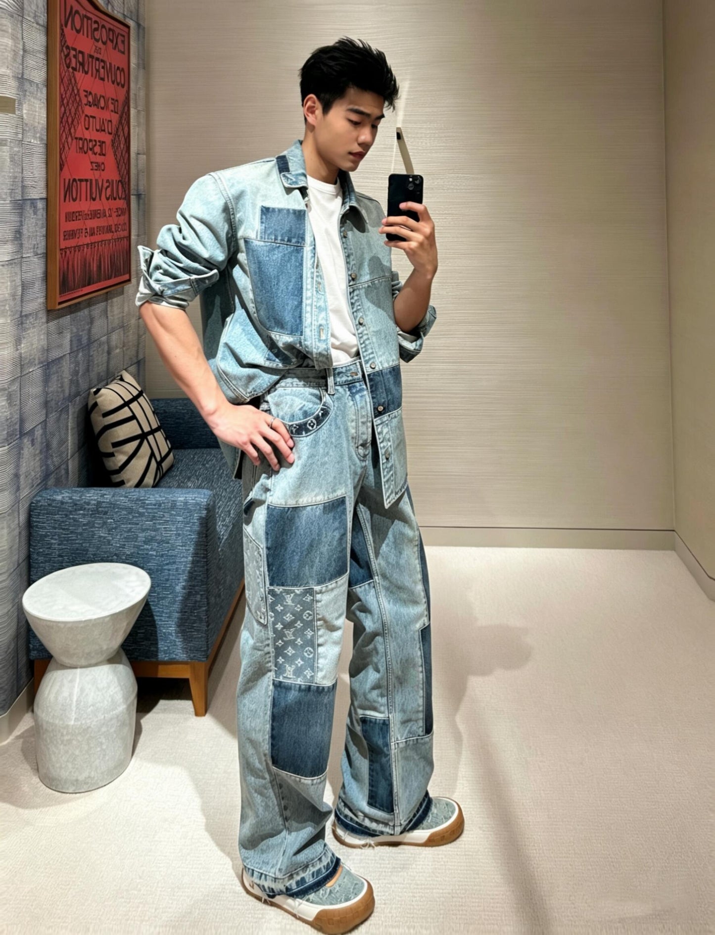 2026 new model LY logo patchwork jeans (BB885-C15)