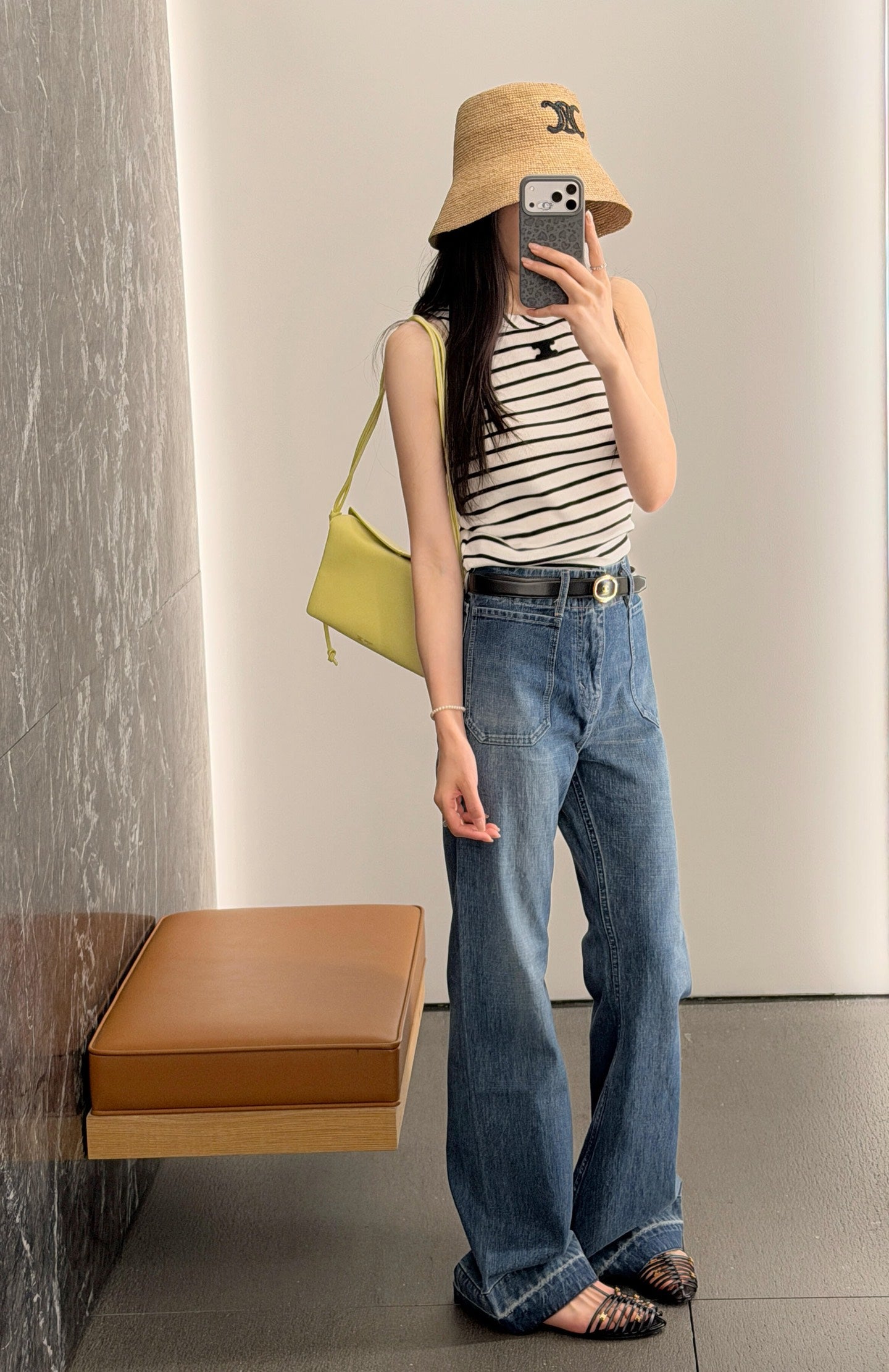 2026 Women's Ce Logo Flared Denim Jeans (EE427)