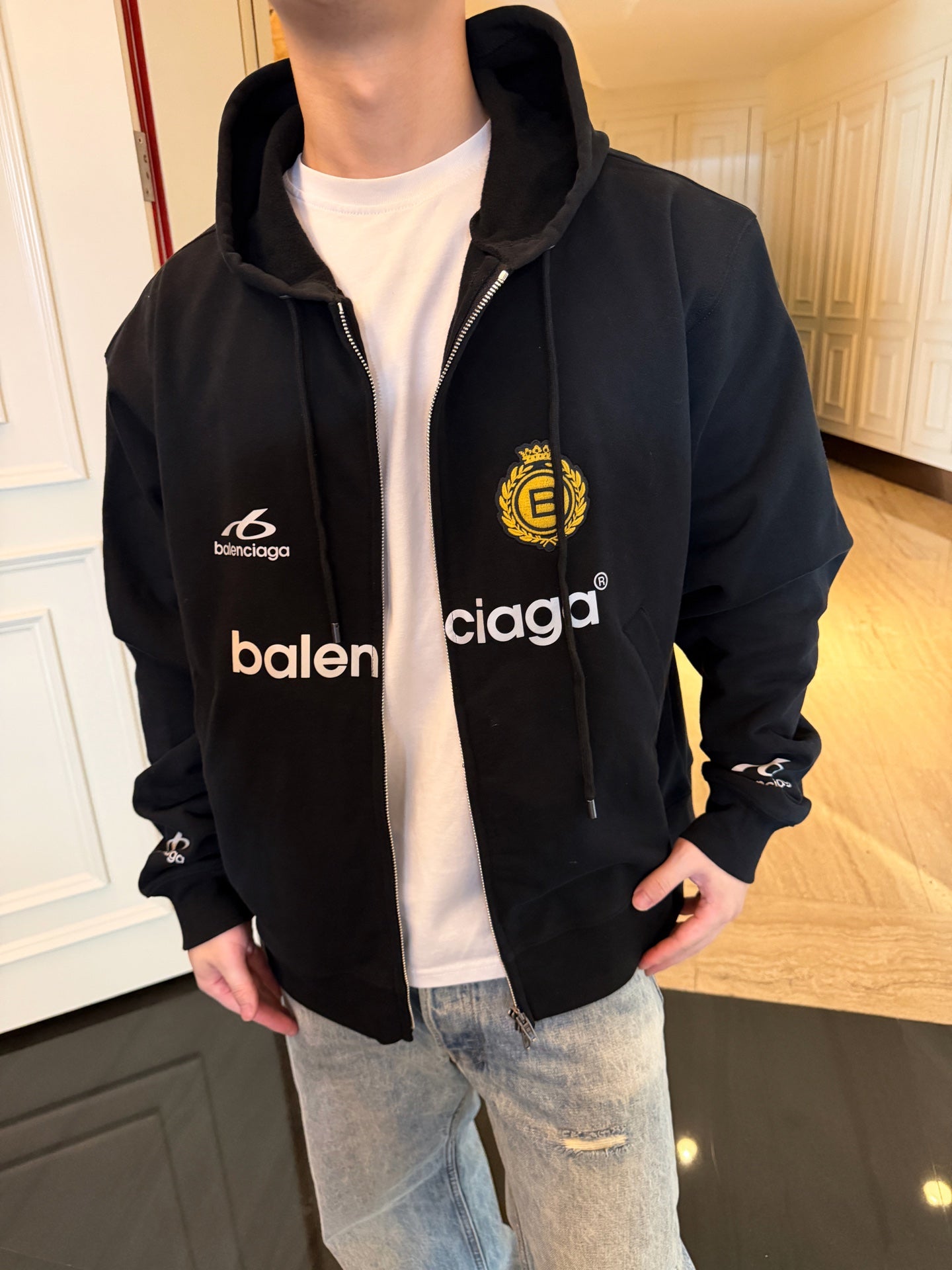 2026 New Style Balen Printed Zippered Hooded Coat (AA668-B65)