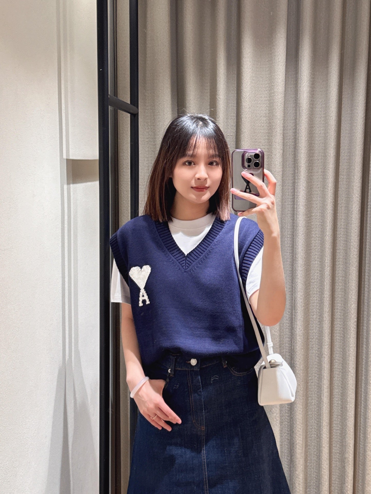 2026 New Triangle Brand Besticktes Poloshirt aus Wollmischung mit Reißverschluss vorne (25127-A70)