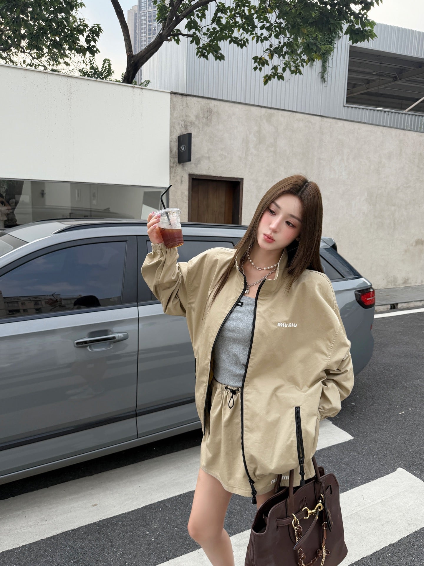 2026 Women's MM Logo Zipper Coat (FF806)