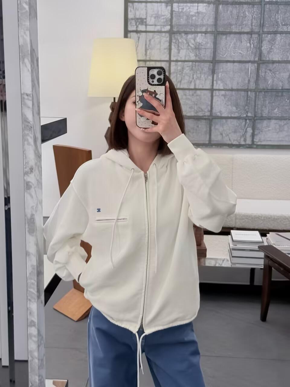 2026 Women's Ce Logo Embroidered Zipper Coat (FF795)