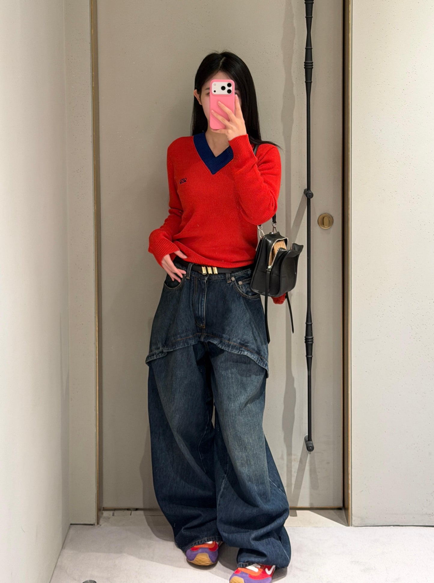 2026 Women's Way Leather Asymmetric Jeans (DD178)