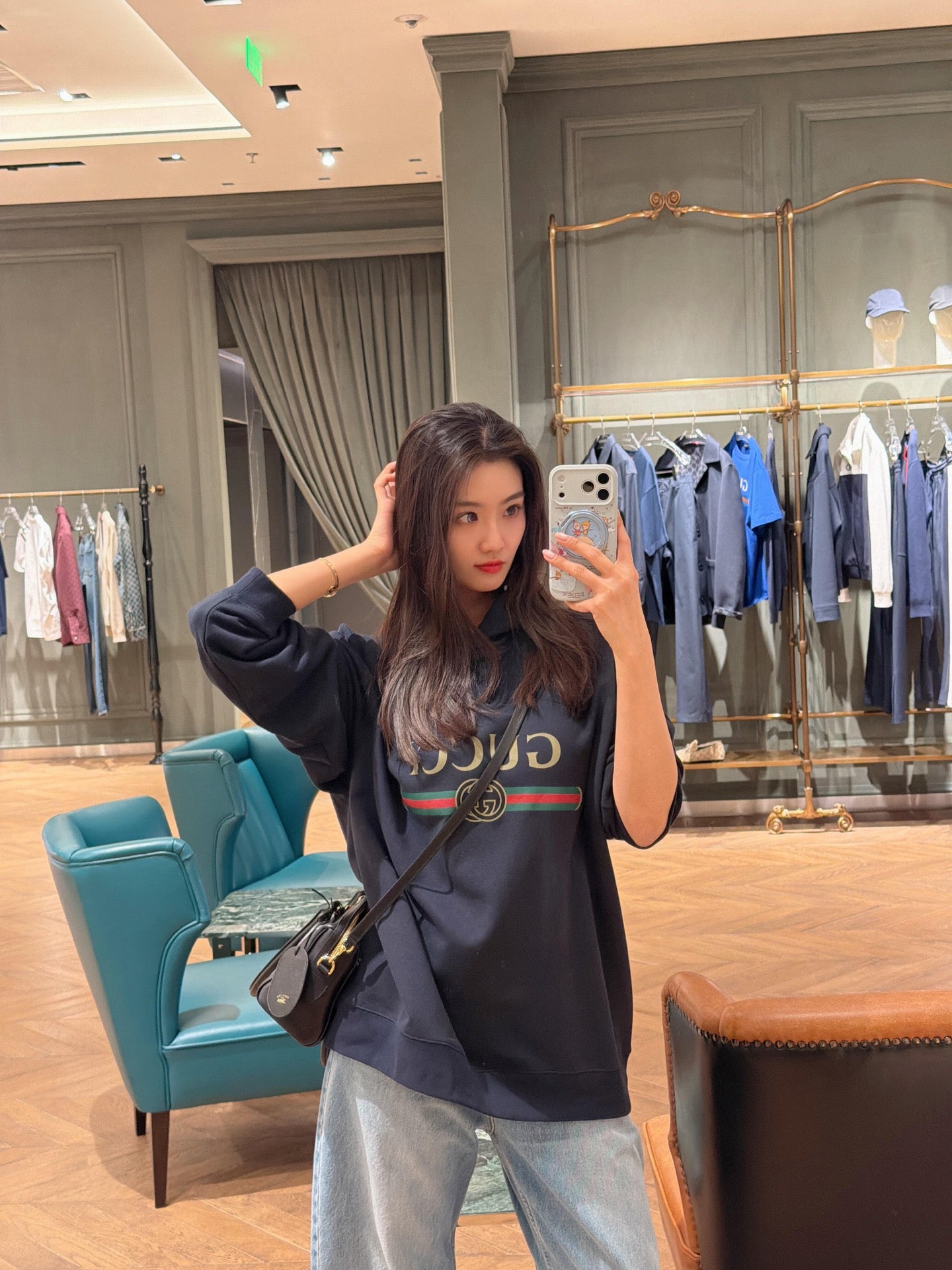2026 Women's GU Printed Hooded Sweatshirt (DD177)