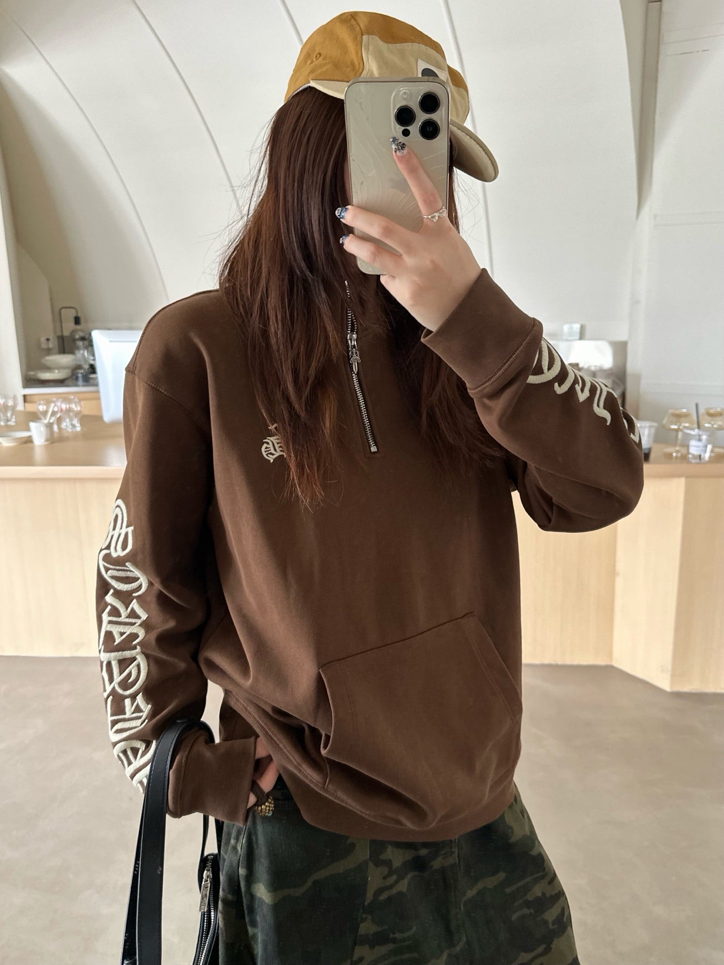 2026 Women's CH Embroidered Half-Zip Long-Sleeve (DD136)