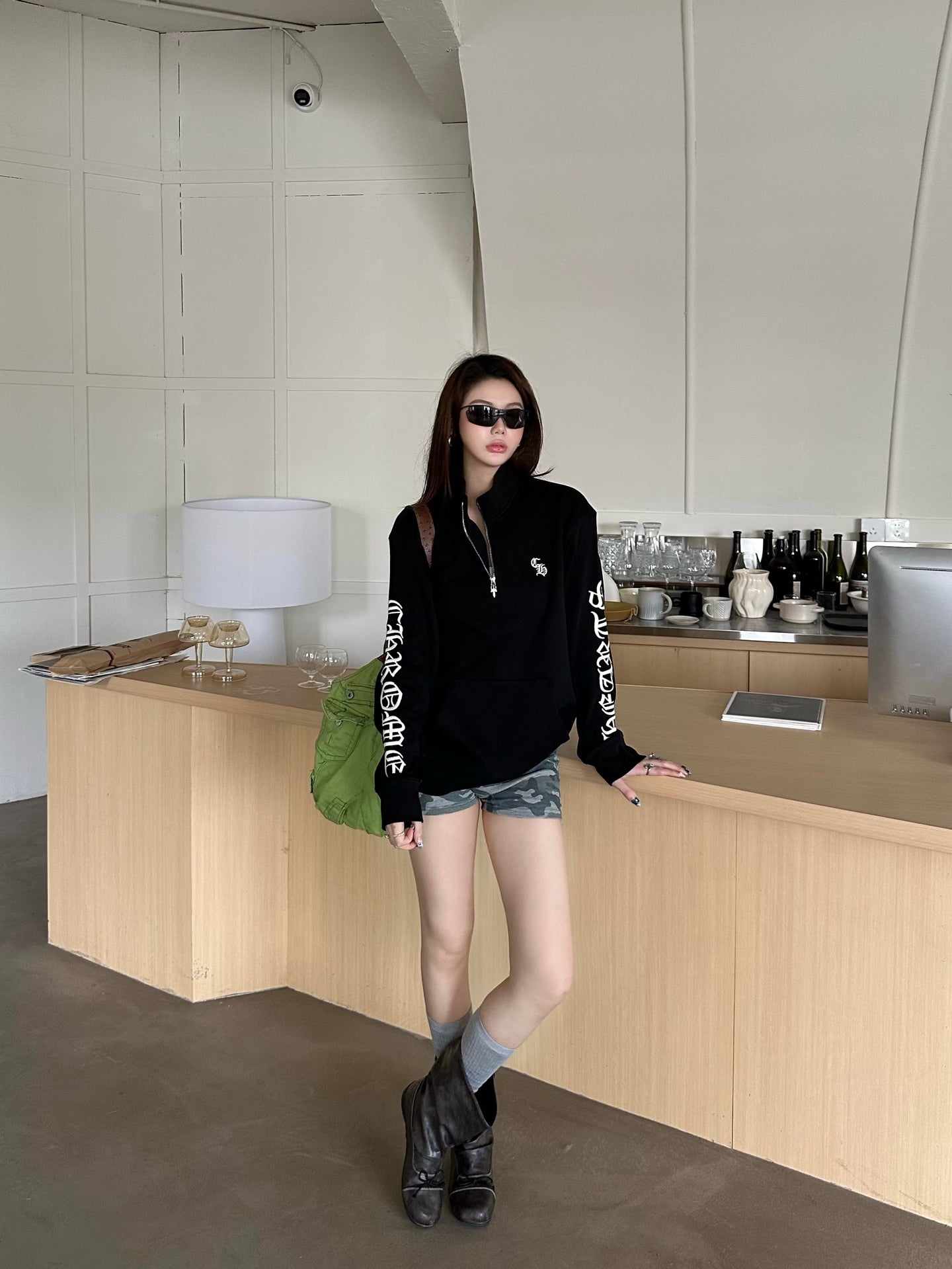 2026 Women's CH Embroidered Half-Zip Long-Sleeve (DD136)