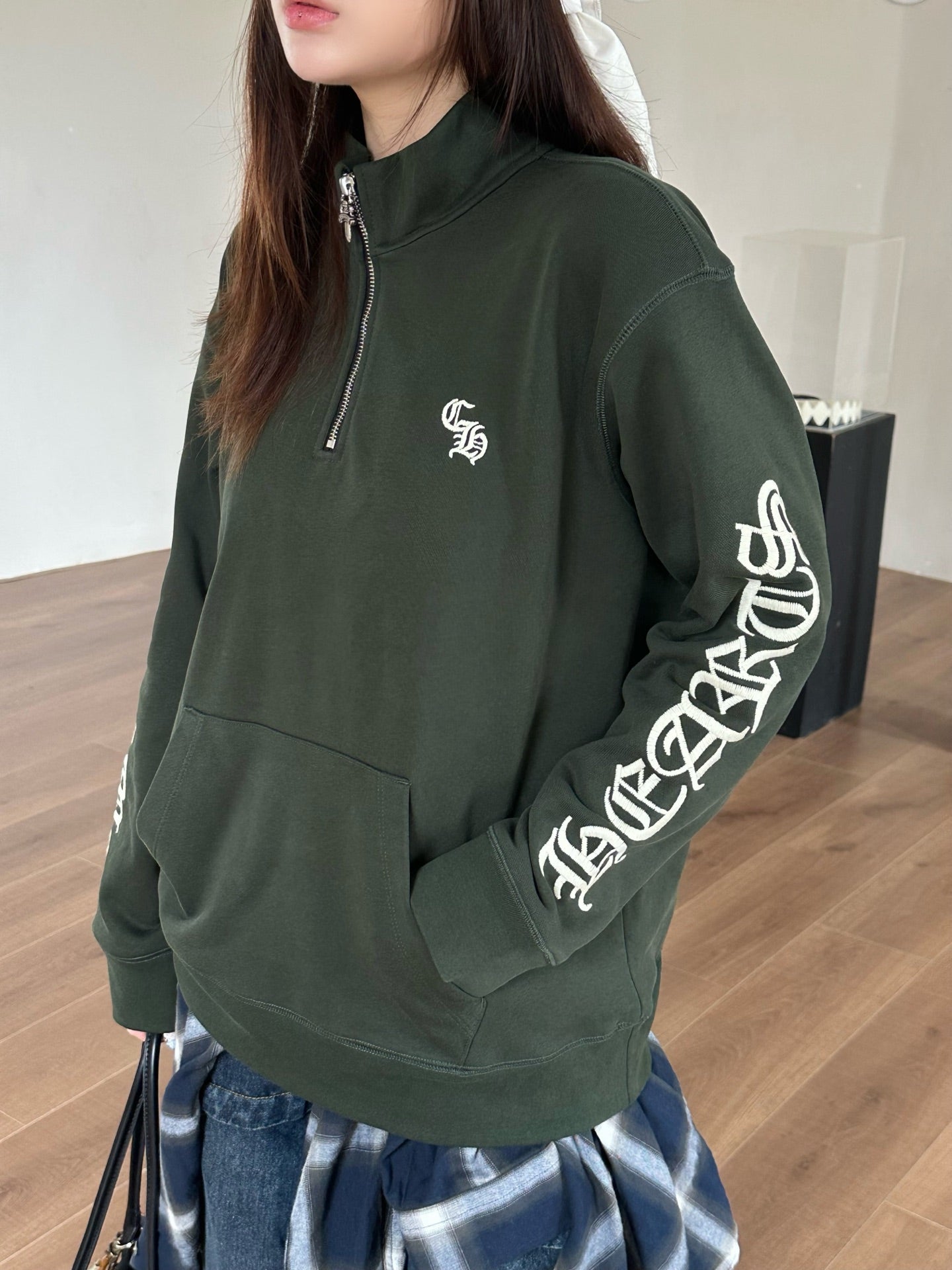 2026 Women's CH Embroidered Half-Zip Long-Sleeve (DD136)