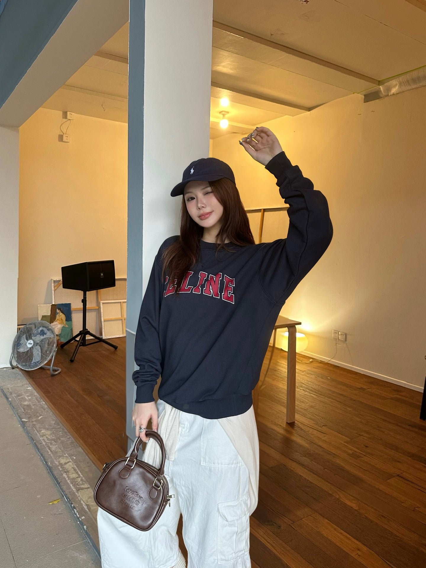 2026 Women's Ce Printed Logo Sweatshirt (EE449 Blue)