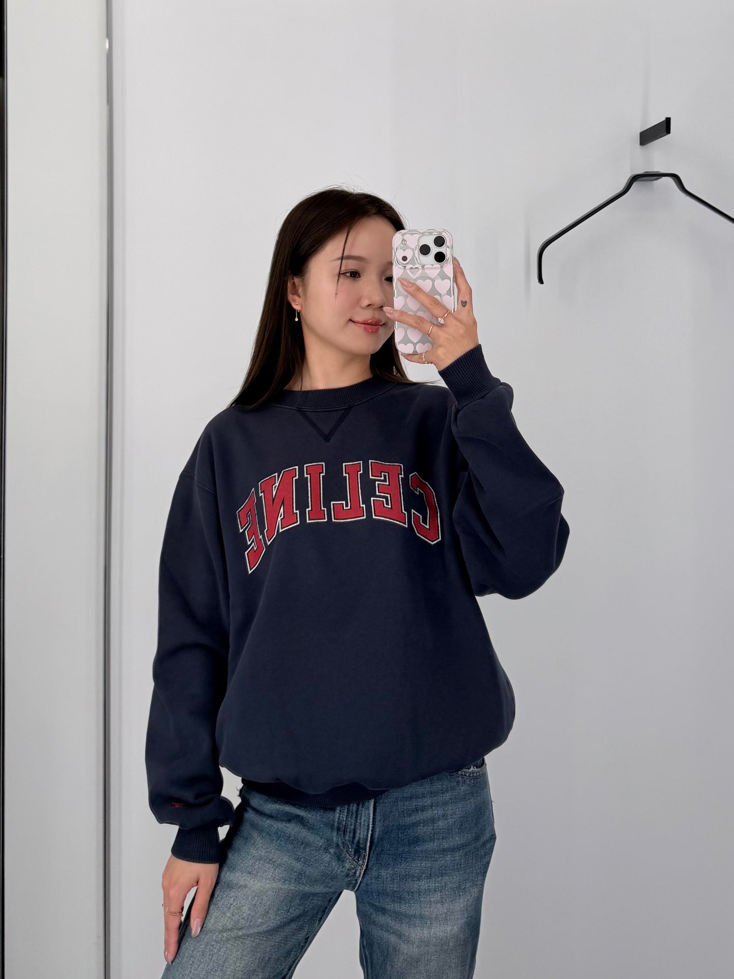 2026 Women's Ce Printed Logo Sweatshirt (EE449 Blue)