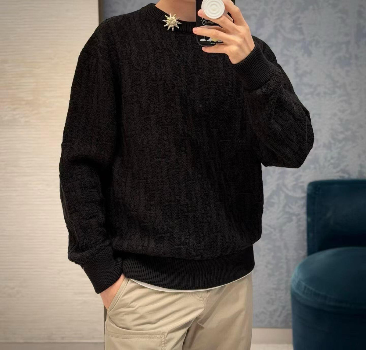 2026 New Heart A Jacquard Rundhals-Strickpullover (25374-B30)