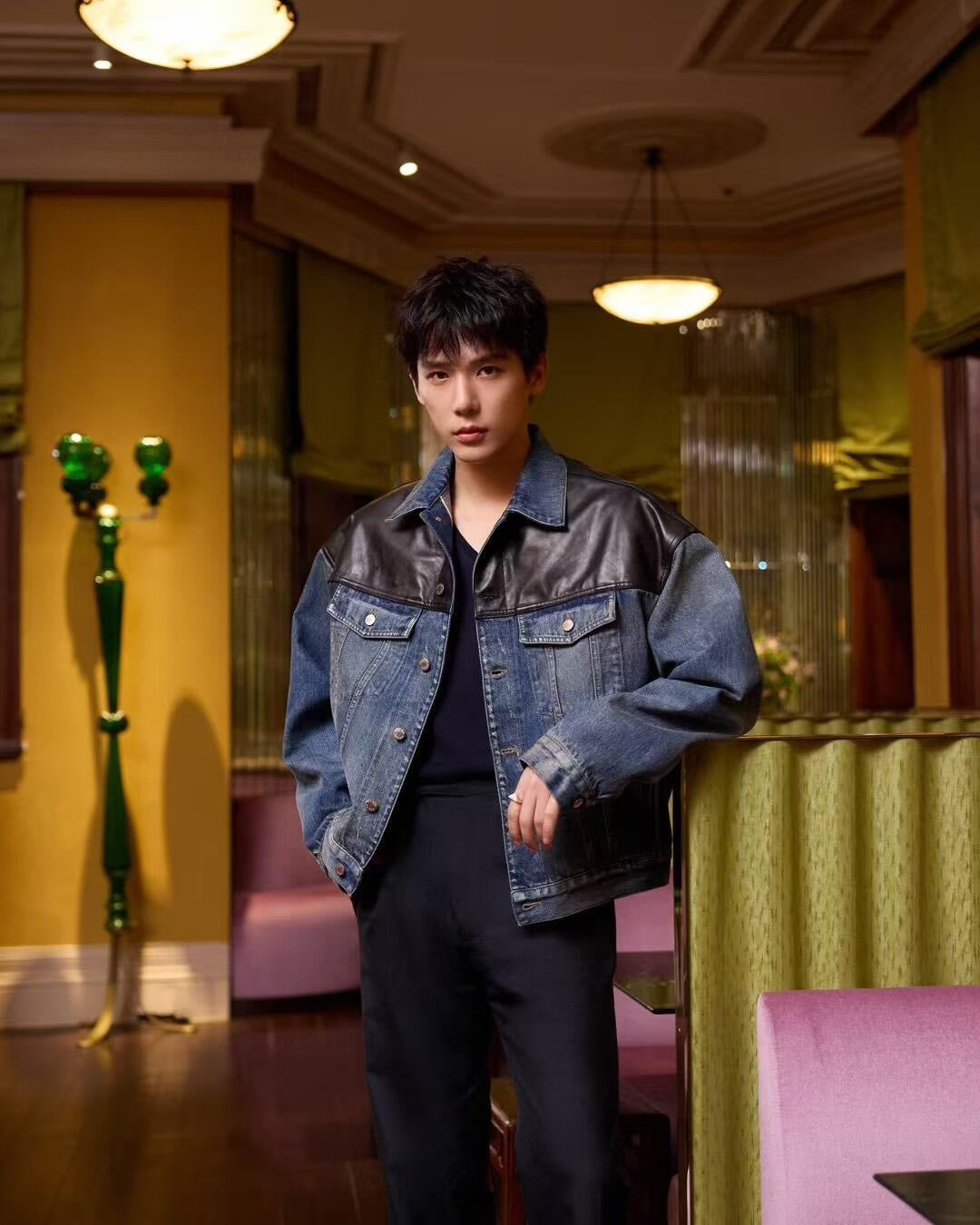 2026 New Model Triangle Brand Leather Denim Jacket (25278-C65)