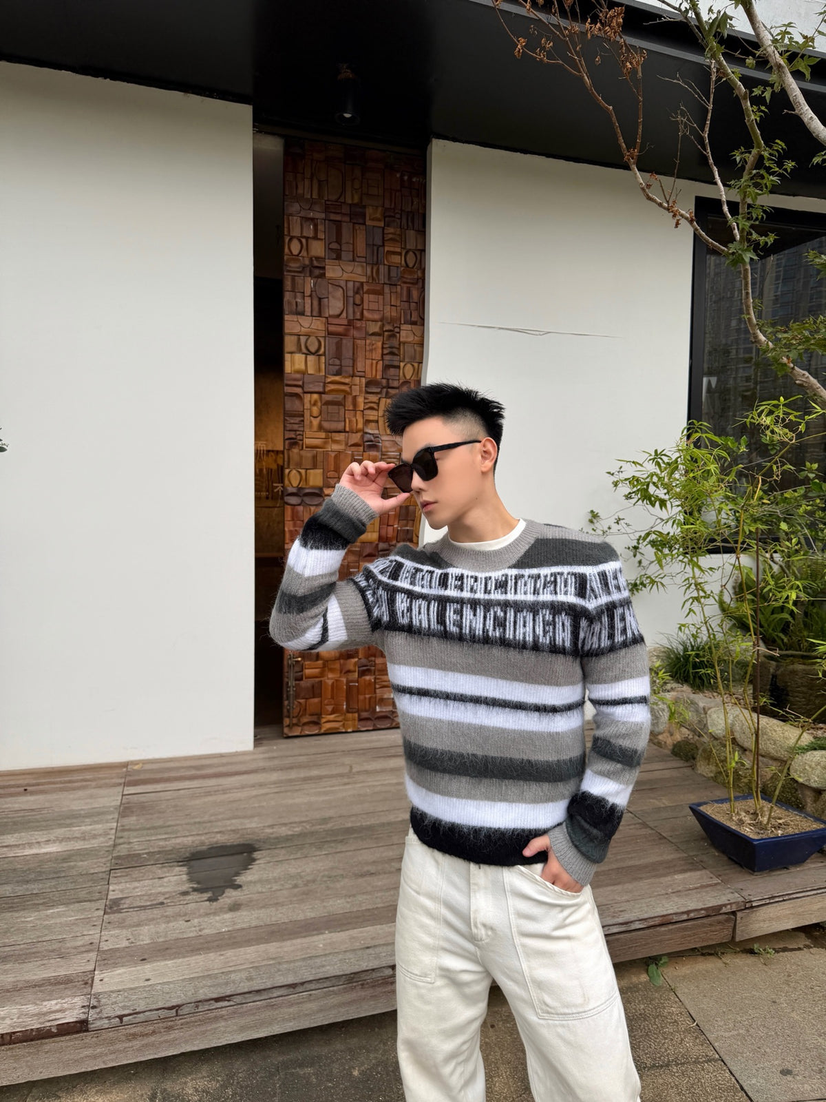 2026 new model Balen logo letter stripe sweater (AA1024-B40)