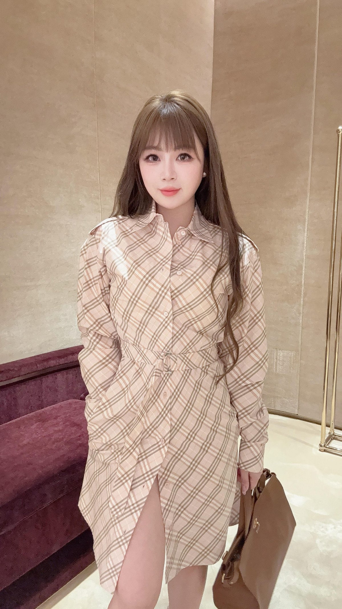 2026 Women's BBR Check Blouse-style Dress (DD165)