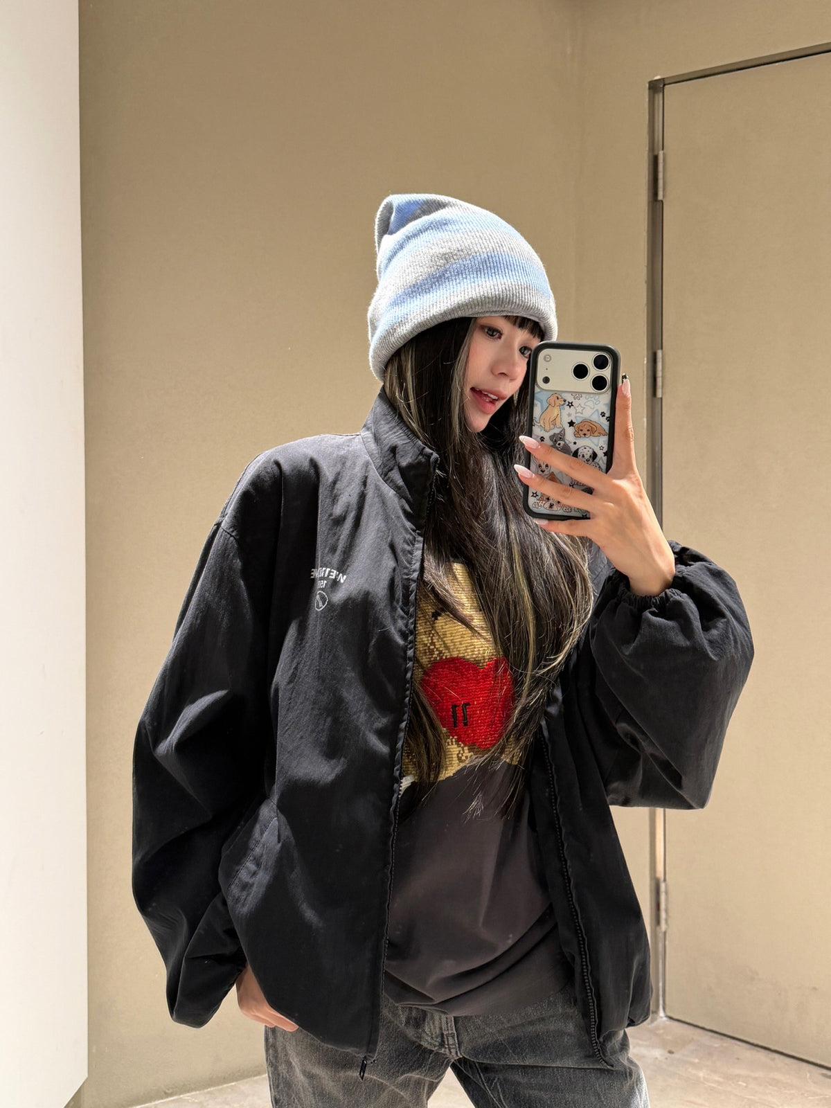2026 new model WE11 vintage logo crew-neck jacket (AA1014-B40)