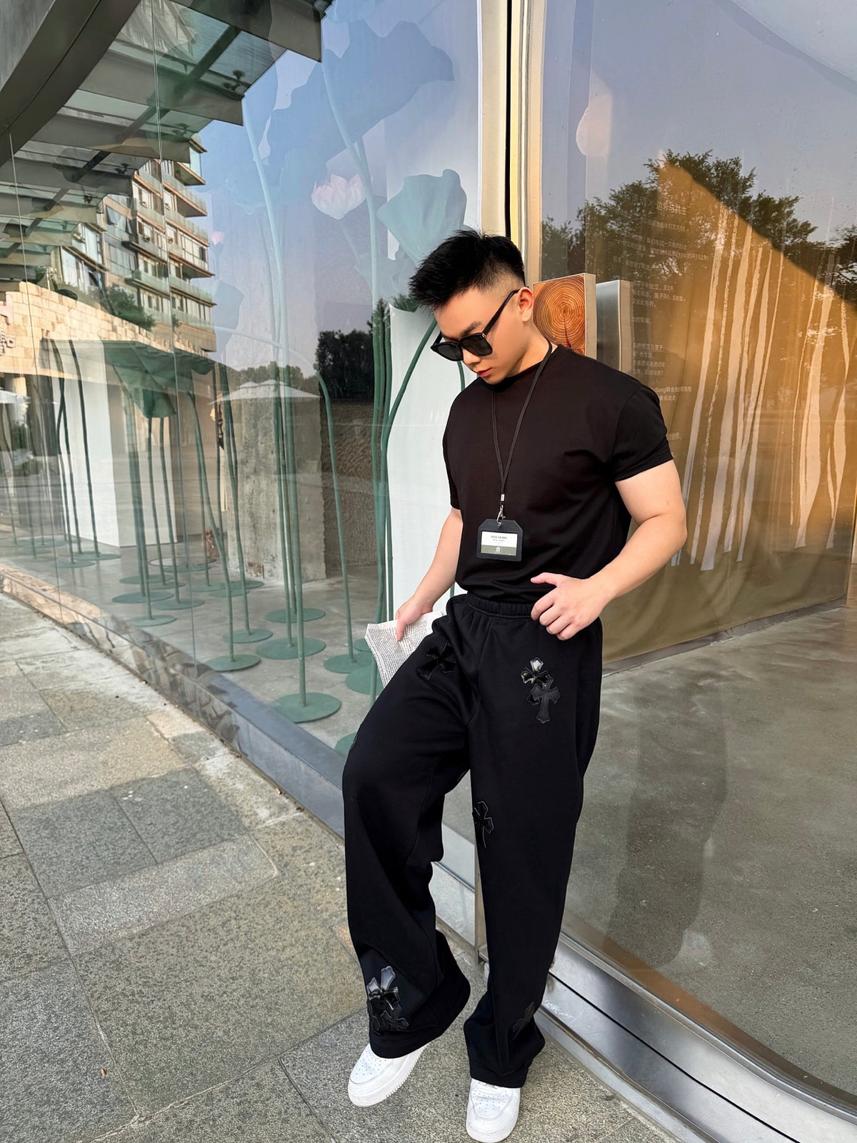 2026 New Model CH Cross Leather Patch Pants (CC7011-B90)