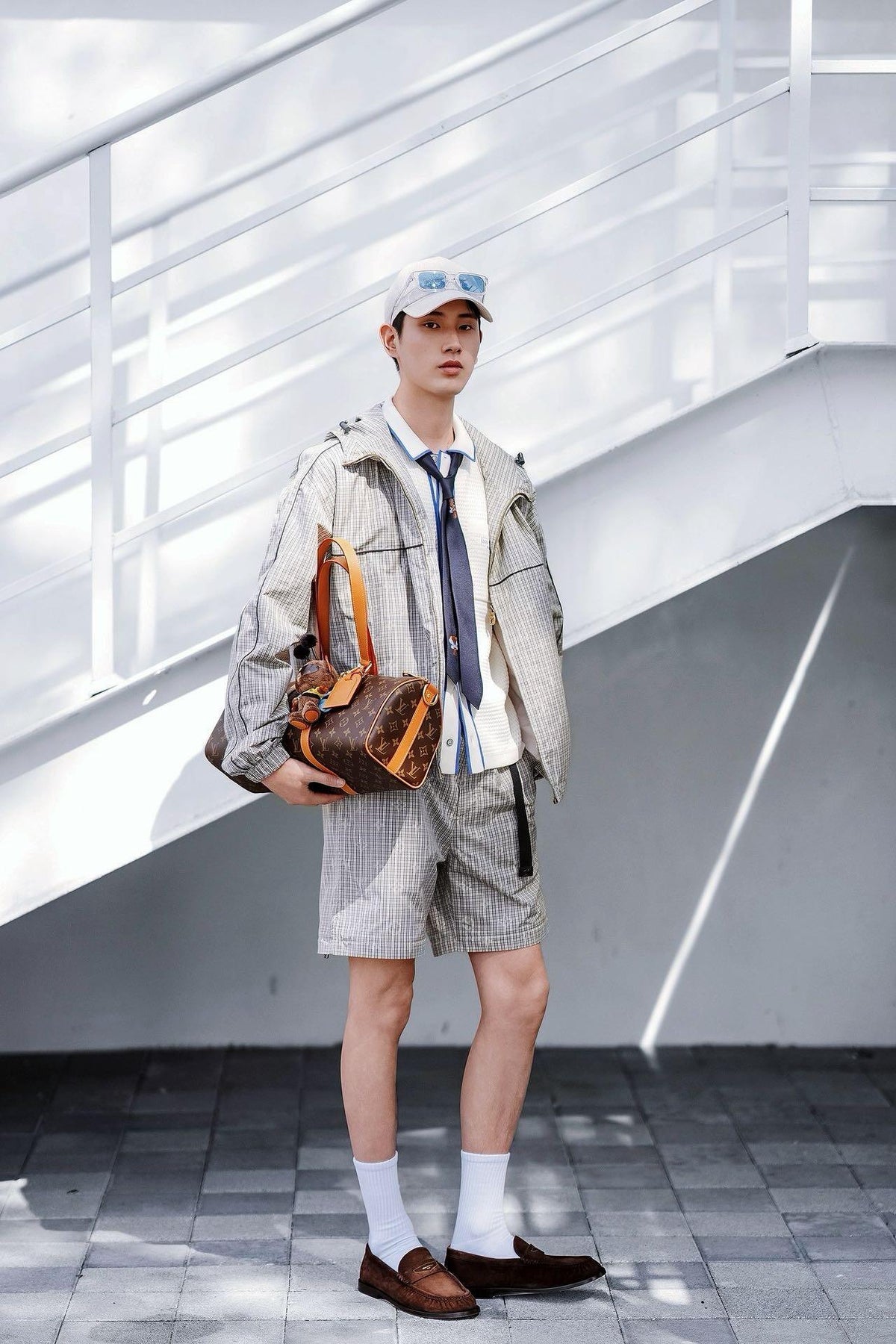 2026 new model LY logo check-pattern lined zipper pants (AA659-B85)