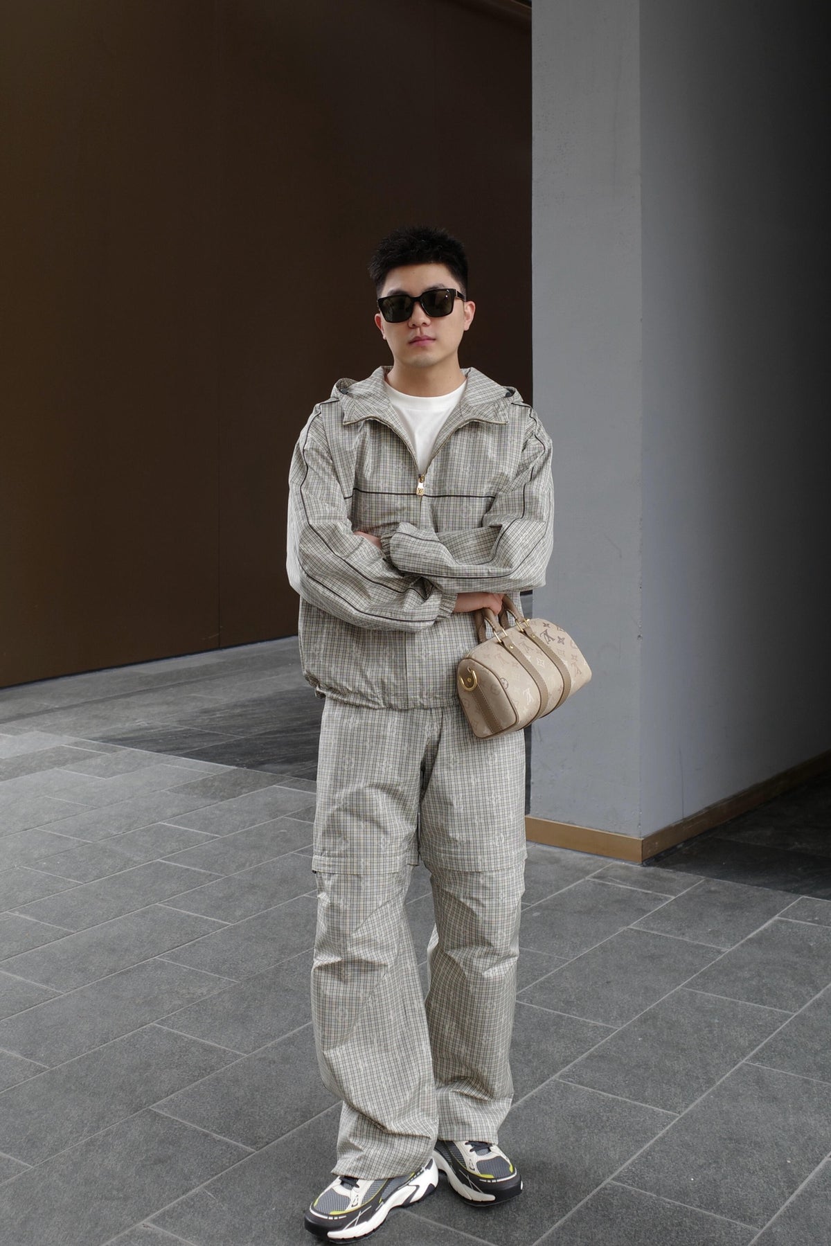 2026 New Model LY Logo Checkered Hooded Jacket (AA678-C15)