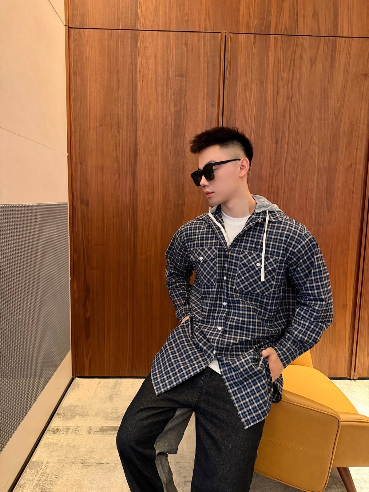 2026 New MM Check Pattern Logo Hooded Coat (BB4034-C20)
