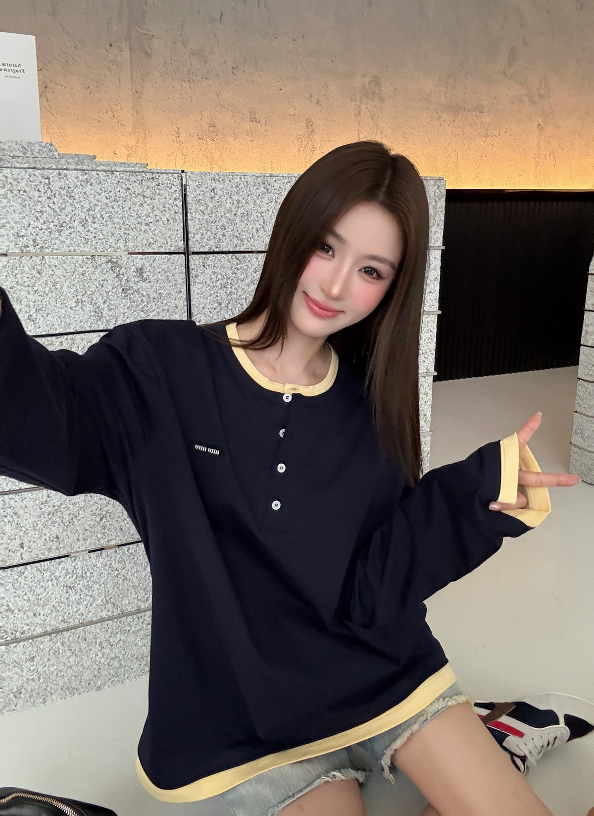 2026 Women's MM Logo Henry Collar Long Sleeve (FF846)