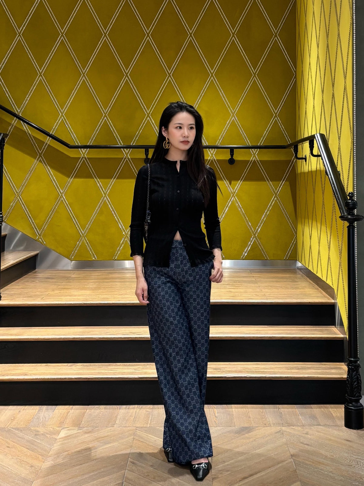 2026 Women's GU All-Over Jacquard Print Pants (DD163)