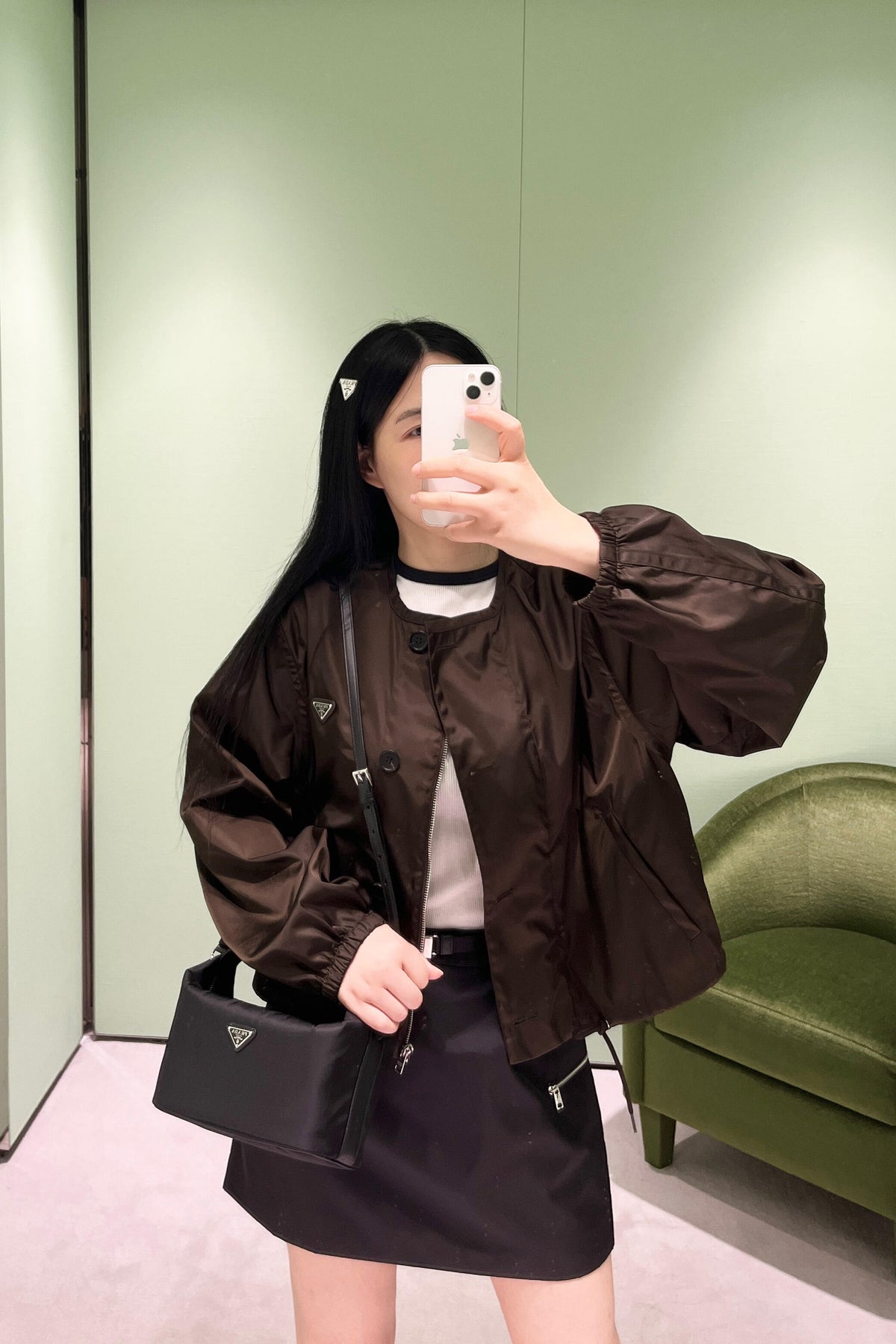 2026 Women's Triangle Brand Triangle Mark Drawstring Round Neck Jacket (FF838)