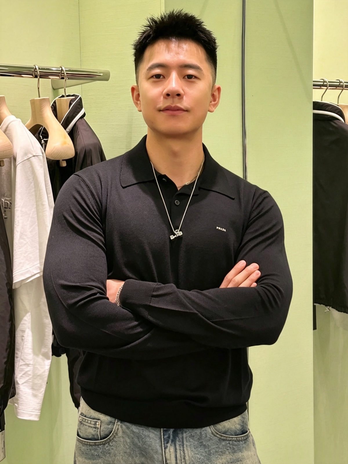 2026 New Model Triangle Brand Embroidered Polo Neck Sweater (CC7033-B10)