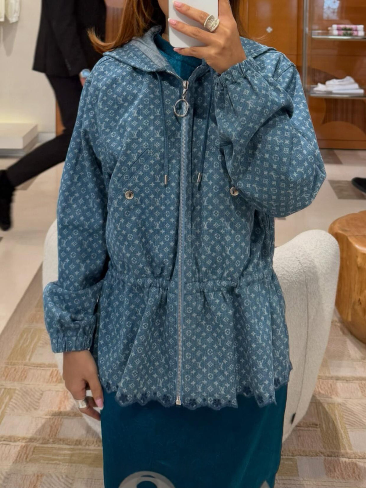 2026 Women's LY Labeled Full-Print Denim Jacket (EE450)