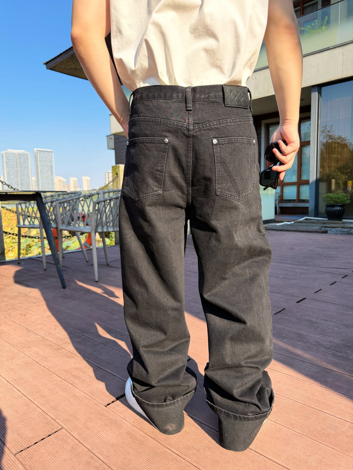 2026 New BV Knitted Leather Flared Jeans (AA1058-B75)