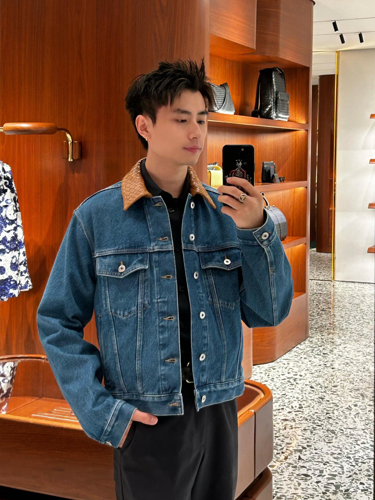 2026 new BV woven leather denim jacket (BB4040-C80)