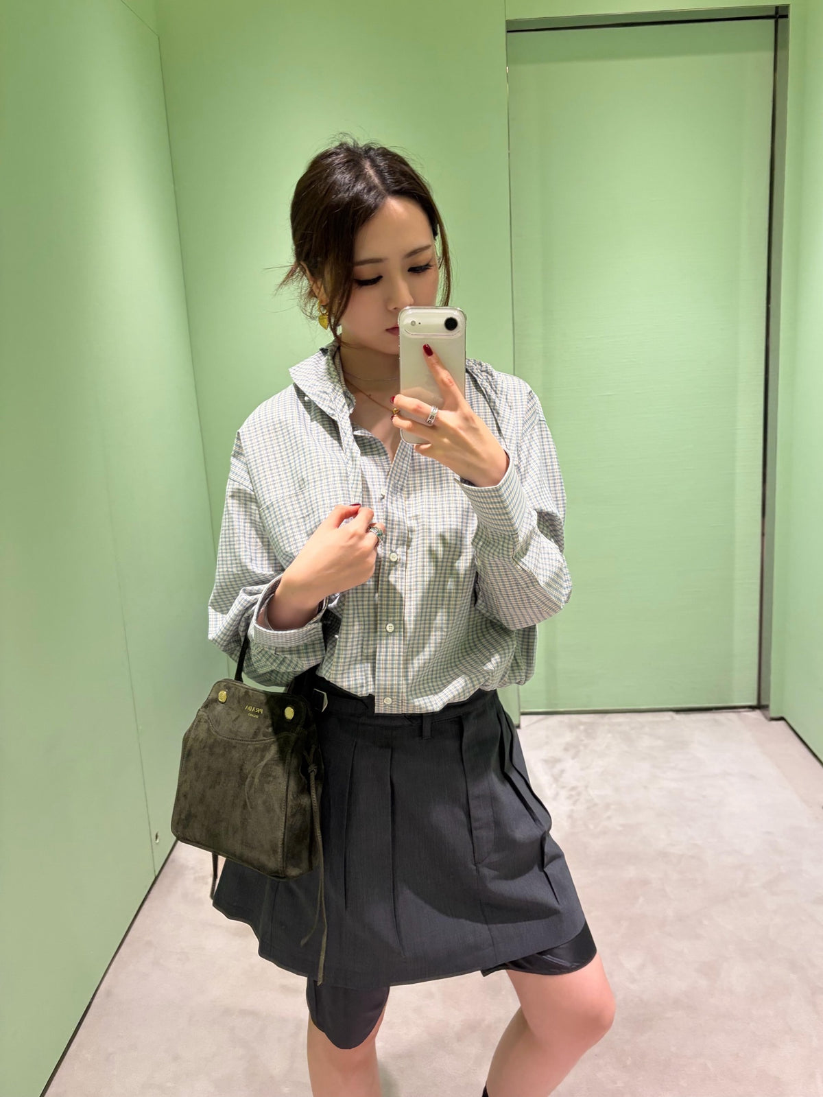 2026 Women's Triangle Brand Triangle Pattern Checkered Bowtie Shirt (FF847)