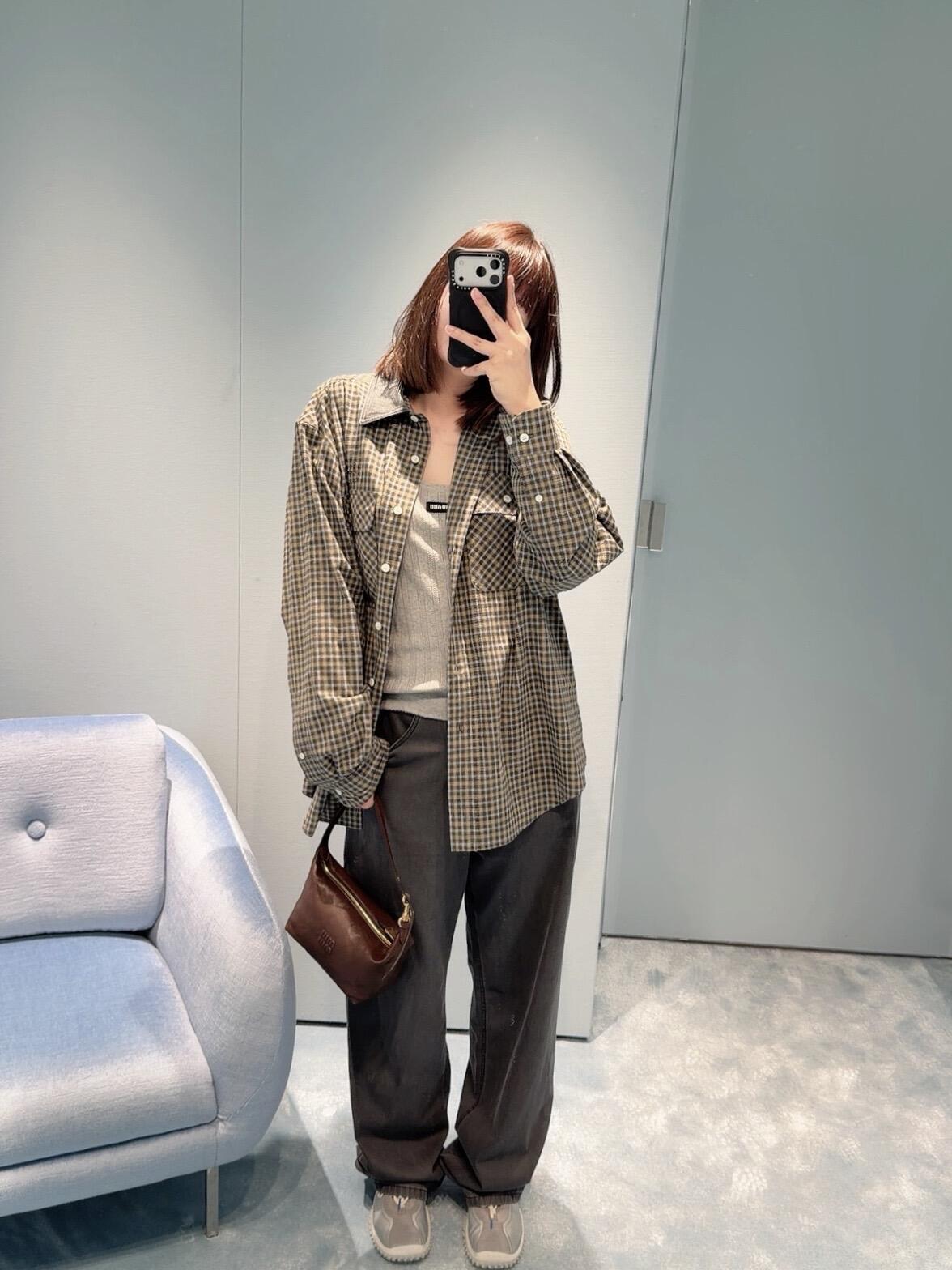 2026 Women's MM Logo Check Pencil Skirt (FF841)