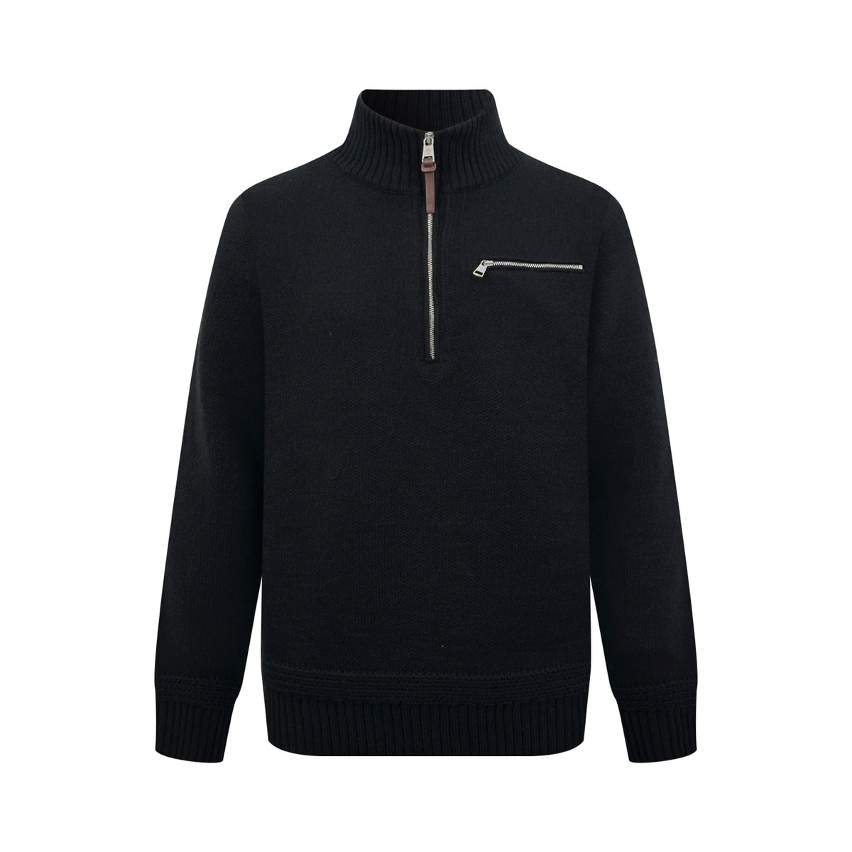 2026 New Model Mon Logo Leather Pouch Half-Zip Sweater (AA1006-B40)