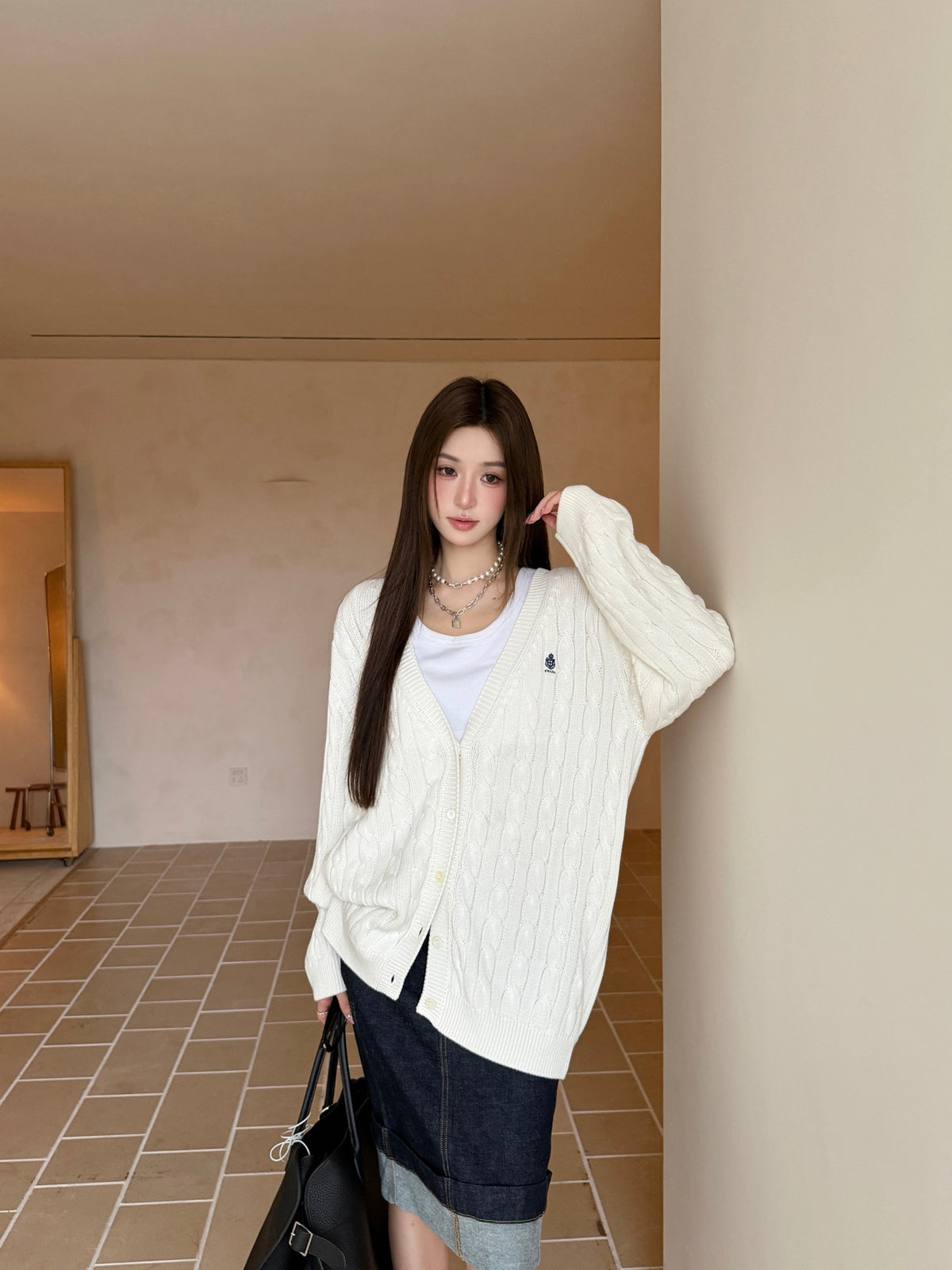 2026 Women's Triangle Brand Embroidered Cardigan Sweater (FF811)