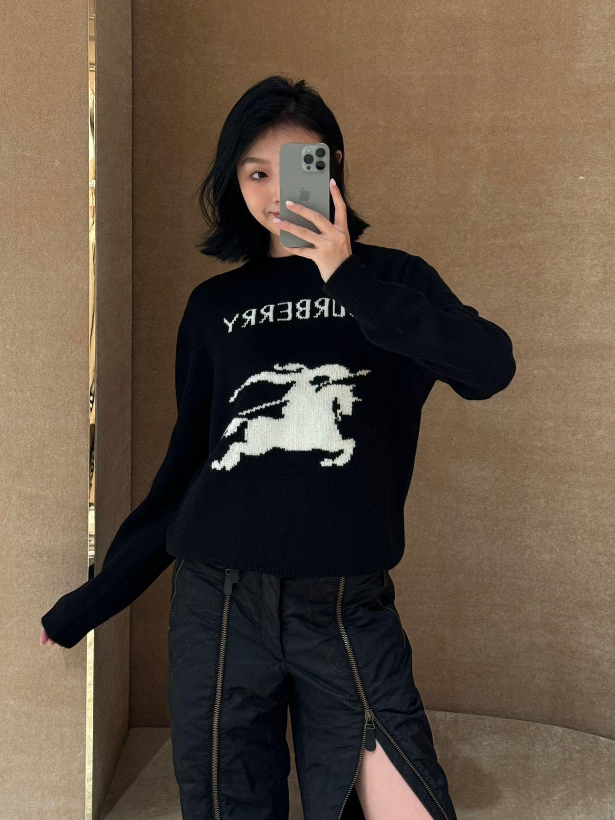2026 Women's BBR Logo Plaid Sweater (DD203)