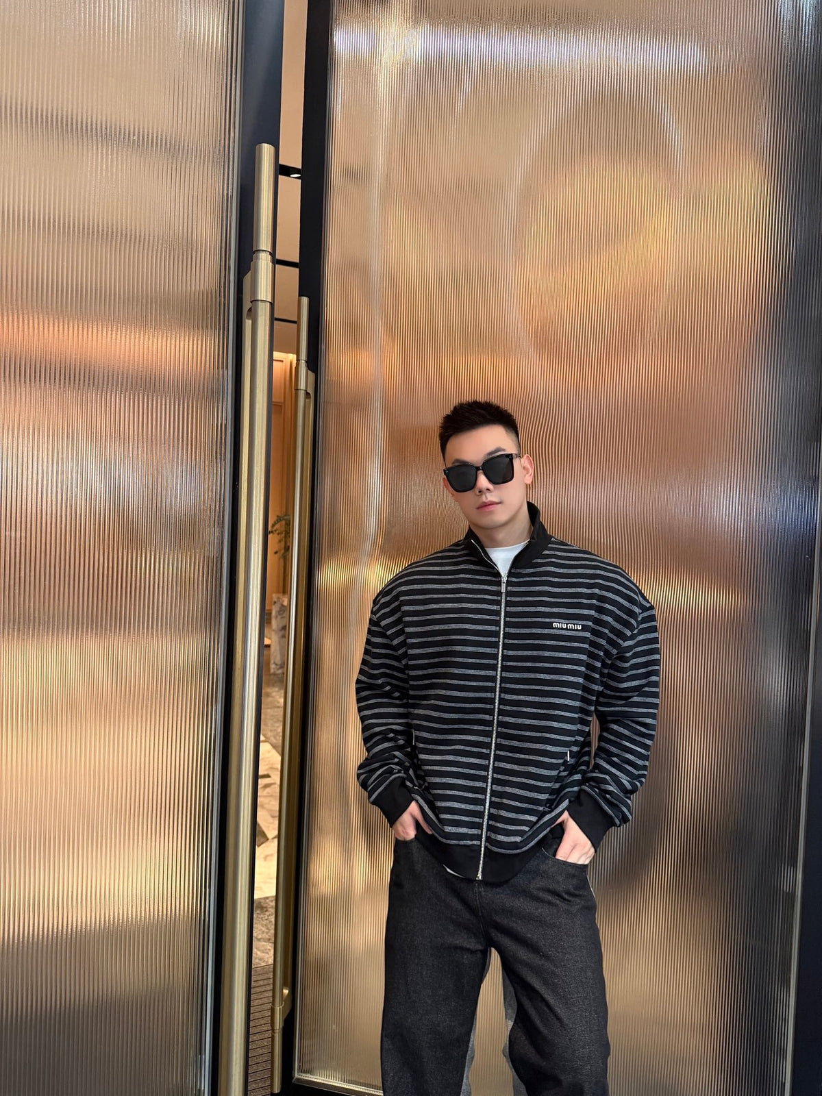 2026 New MM Logo Striped Zip-Up Jacket (CC7054-C15)
