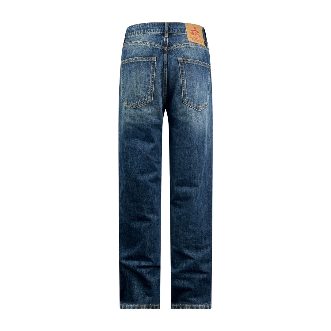 2026 New Triangle Brand Denim Trousers (55067-B65)