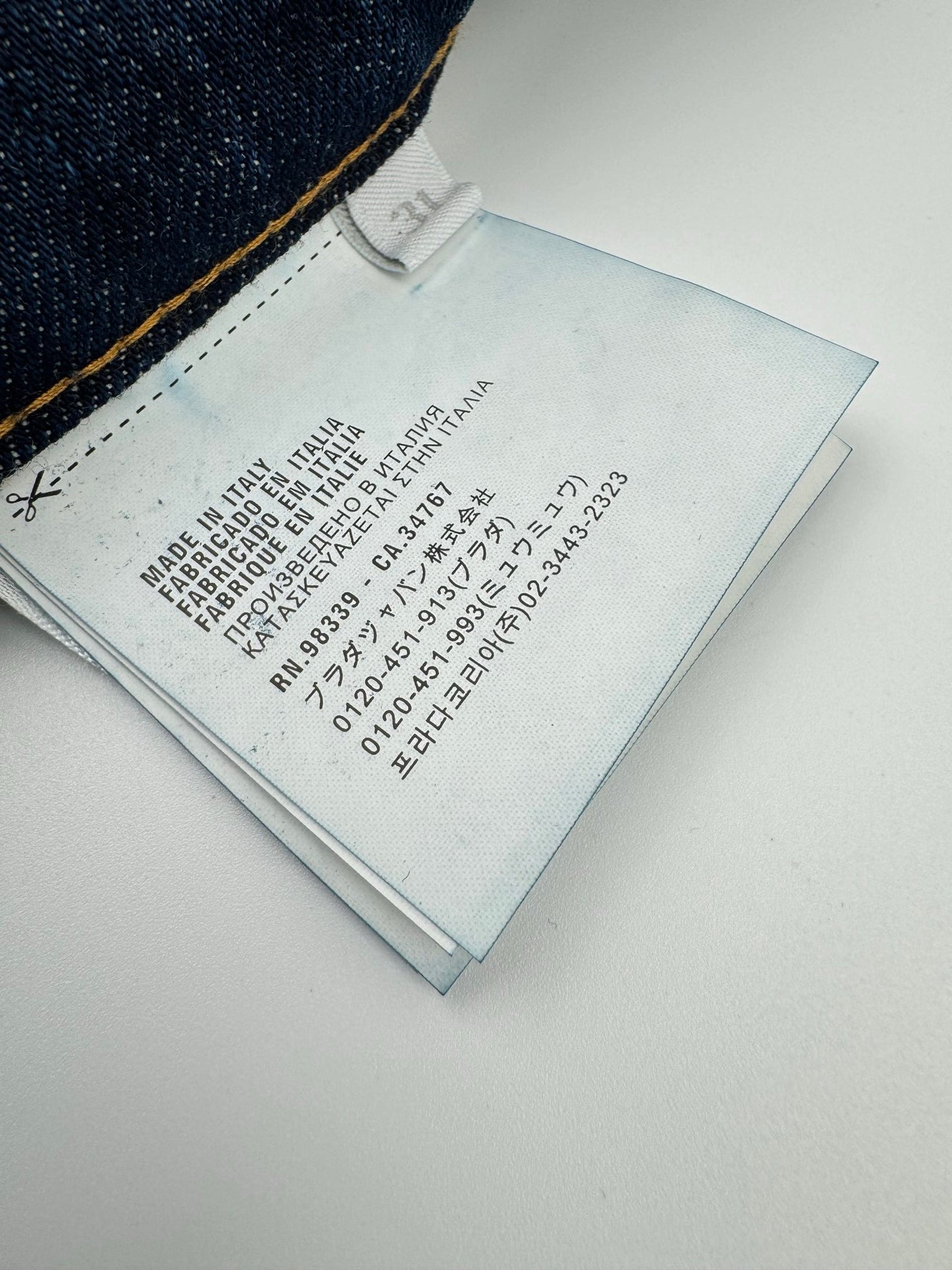 2026 New Triangle Brand Denim Trousers (55067-B65)