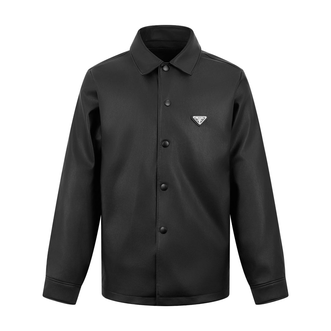 2026 New Triangle Brand Single-Breasted Leather Jacket (25294-C00)