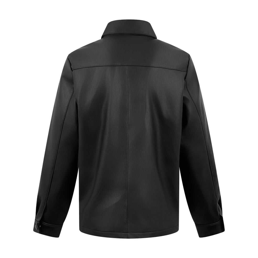 2026 New Triangle Brand Single-Breasted Leather Jacket (25294-C00)