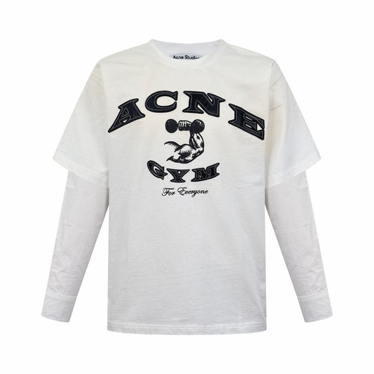 2026 New Acn Distressed Logo Faux Two-Piece Long Sleeve (25286-A90)