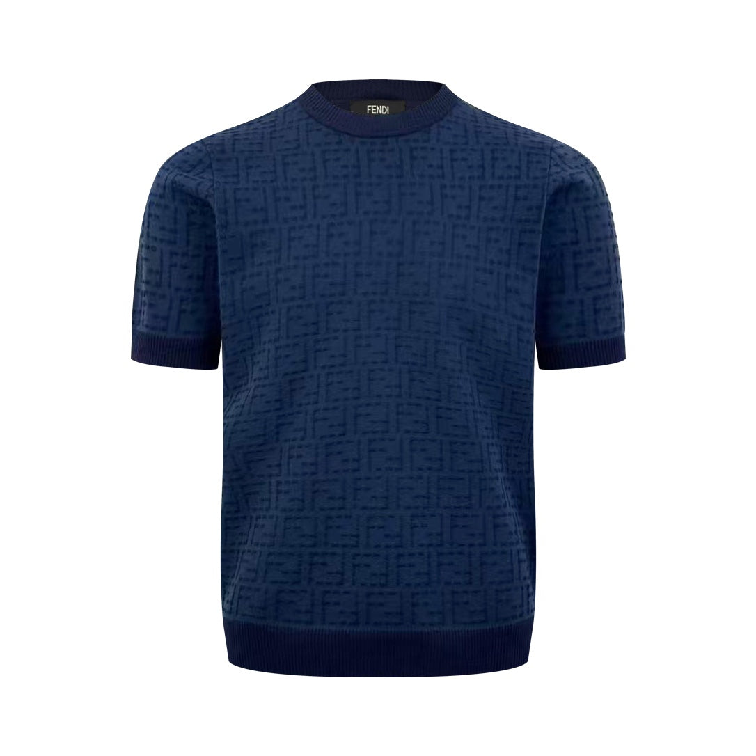 2026 New FF All-Over Print FF Knitted Short-Sleeved Top (25169-A70)